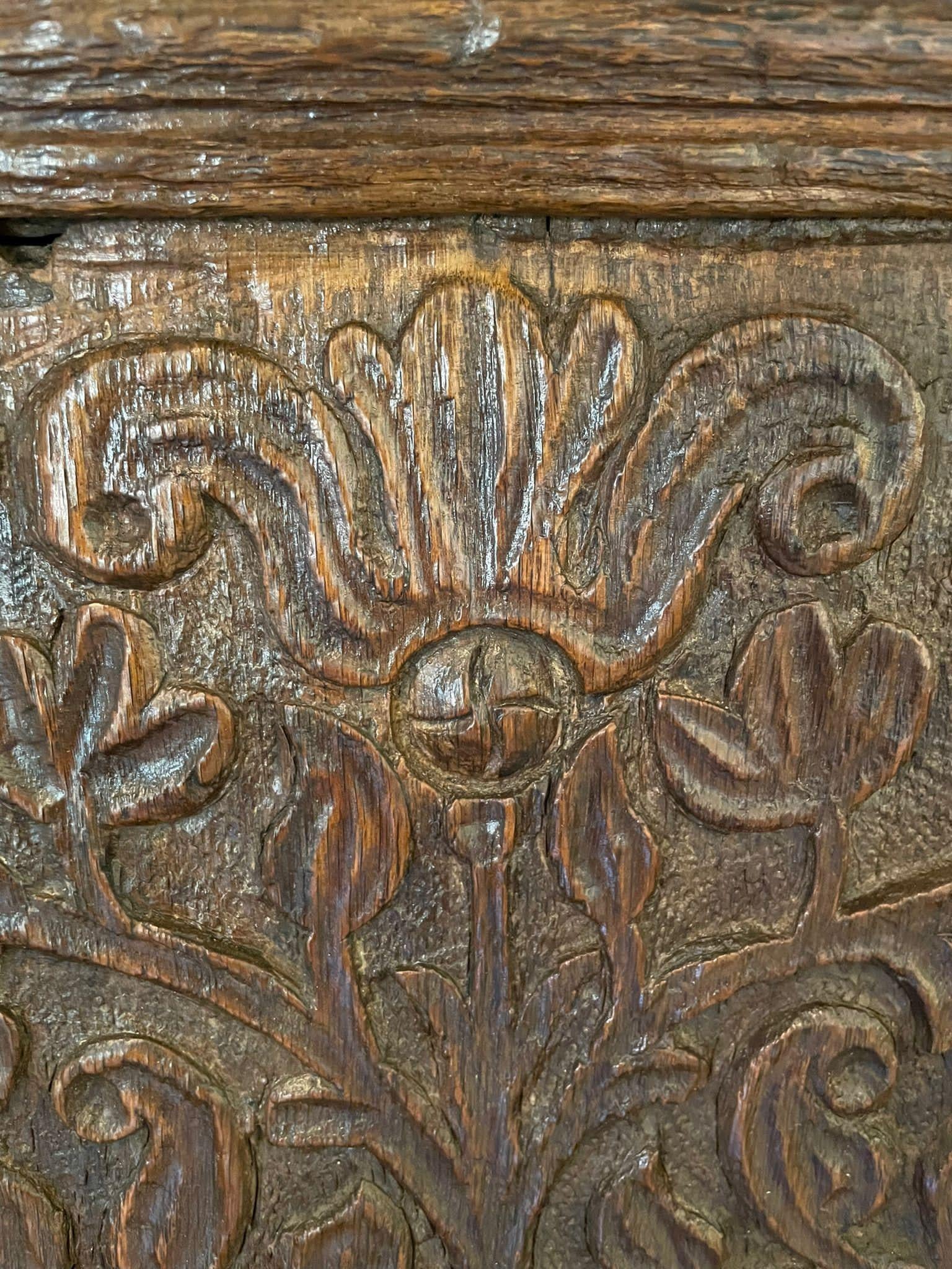 Antique 17th Century Antique Carved Oak Court Cupboard 4