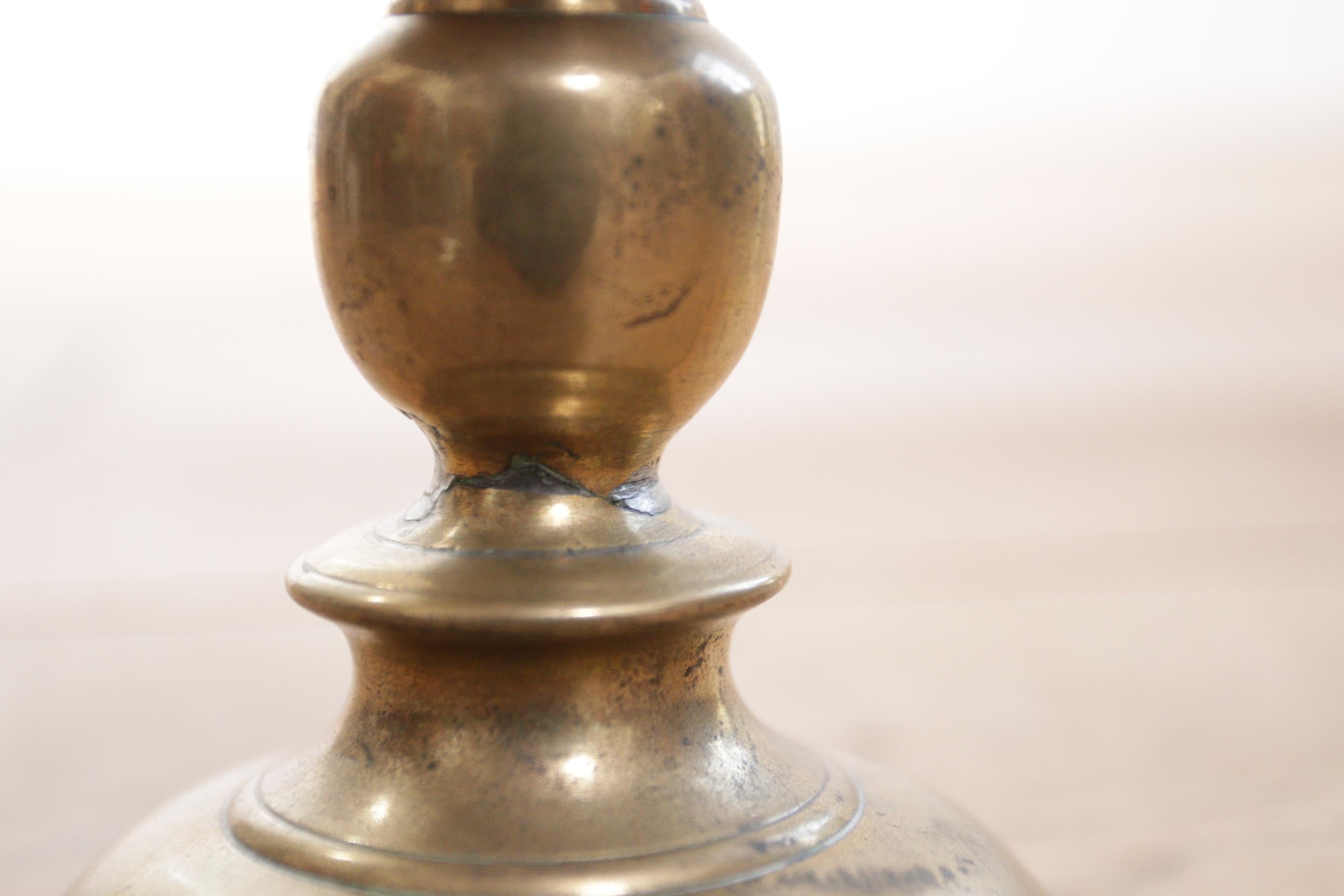 Antique 17th Century Brass 'Collar' / Heemskerk Candlestick, circa 1650 4