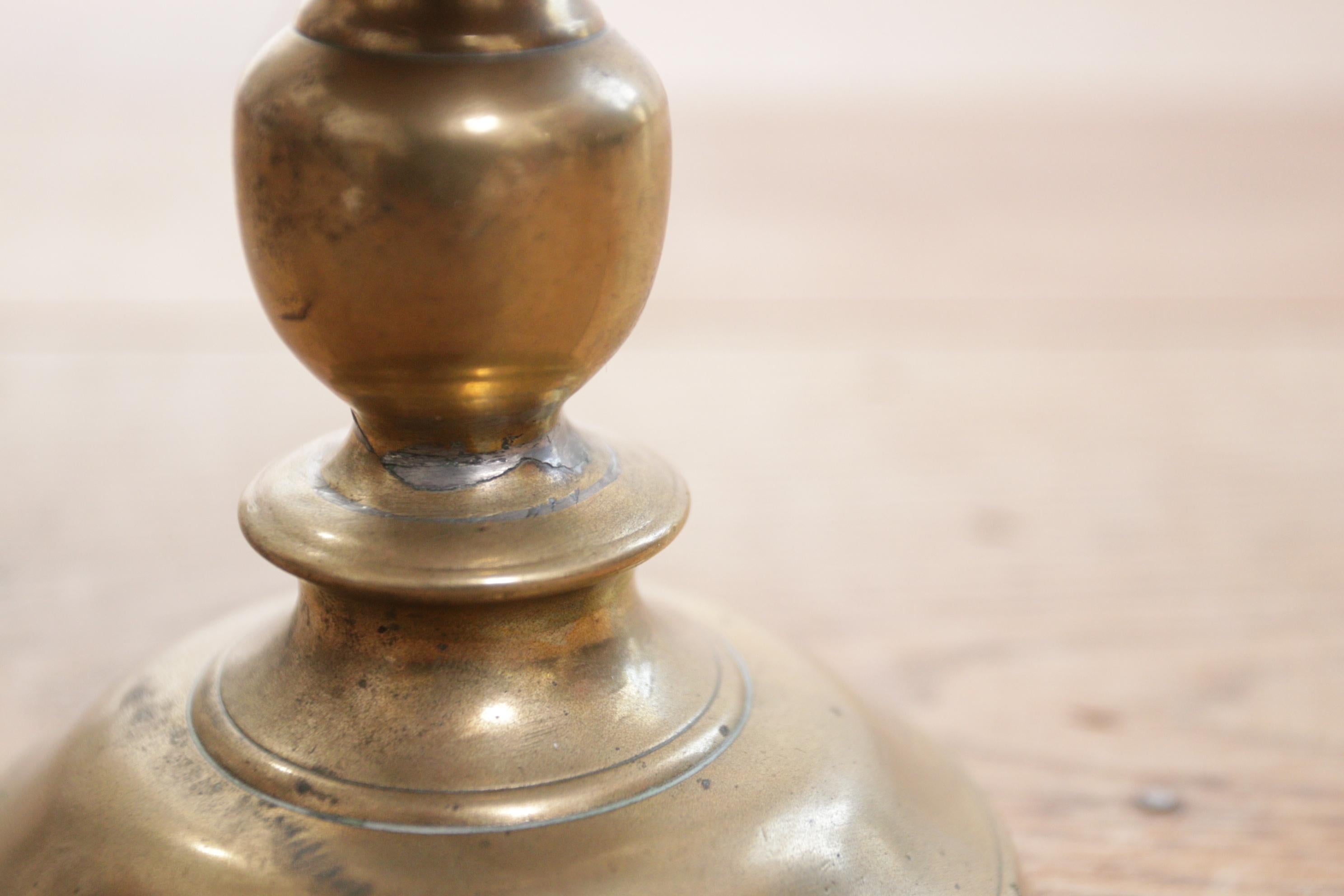 Antique 17th Century Brass 'Collar' / Heemskerk Candlestick, circa 1650 6