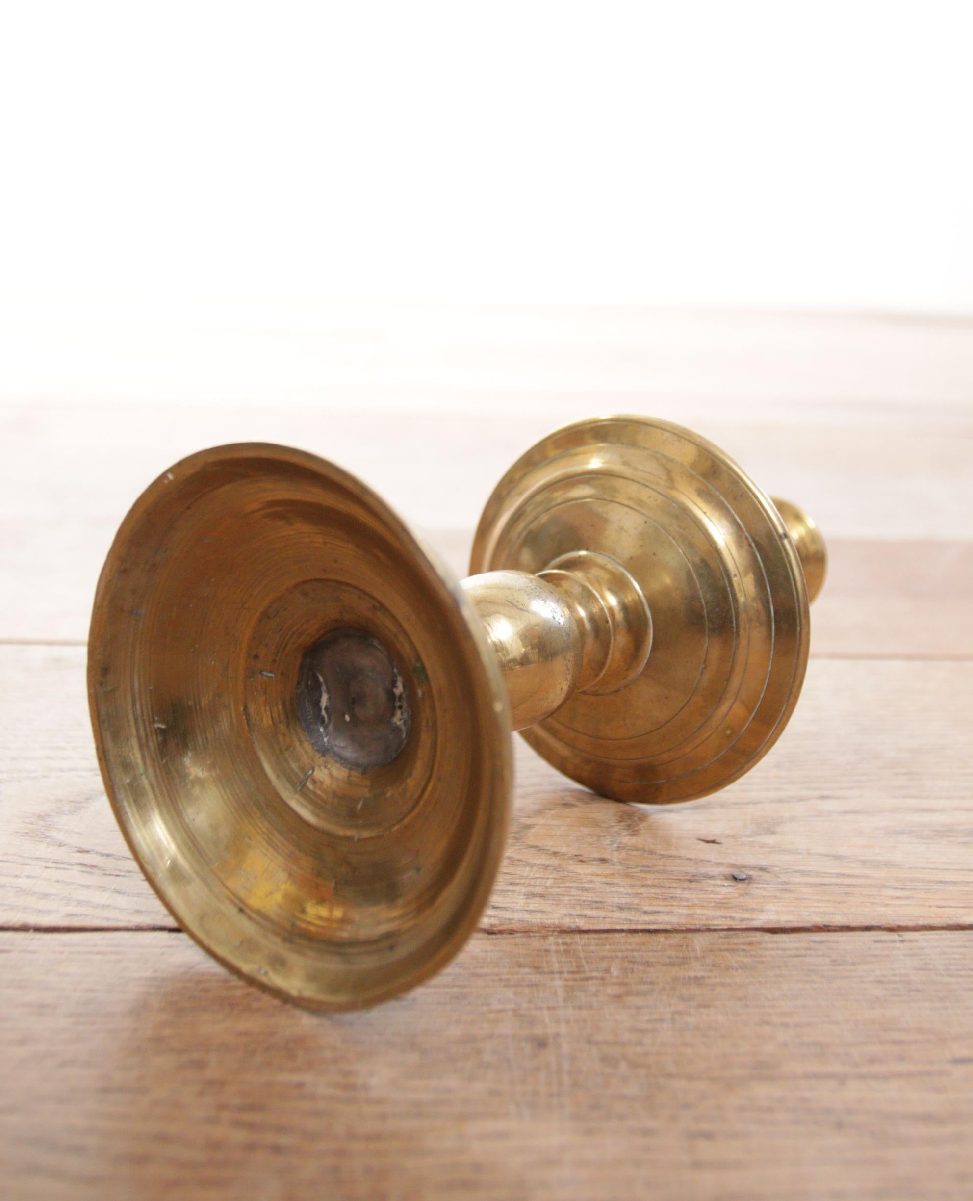 Antique 17th Century Brass 'Collar' / Heemskerk Candlestick, circa 1650 2
