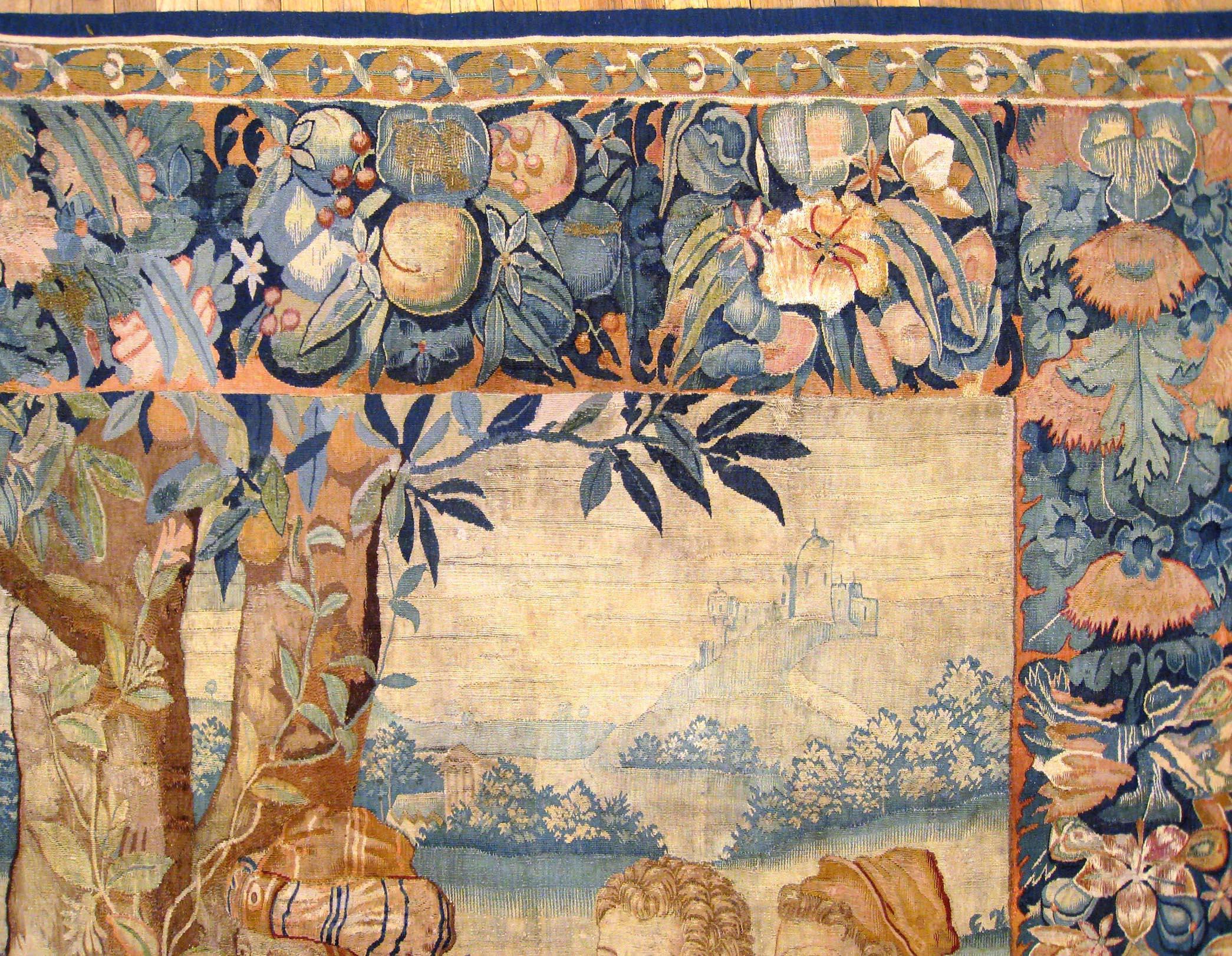Hand-Woven Antique 17th Century Brussels Old Testament Biblical Isaac Jacob & Esau Tapestry