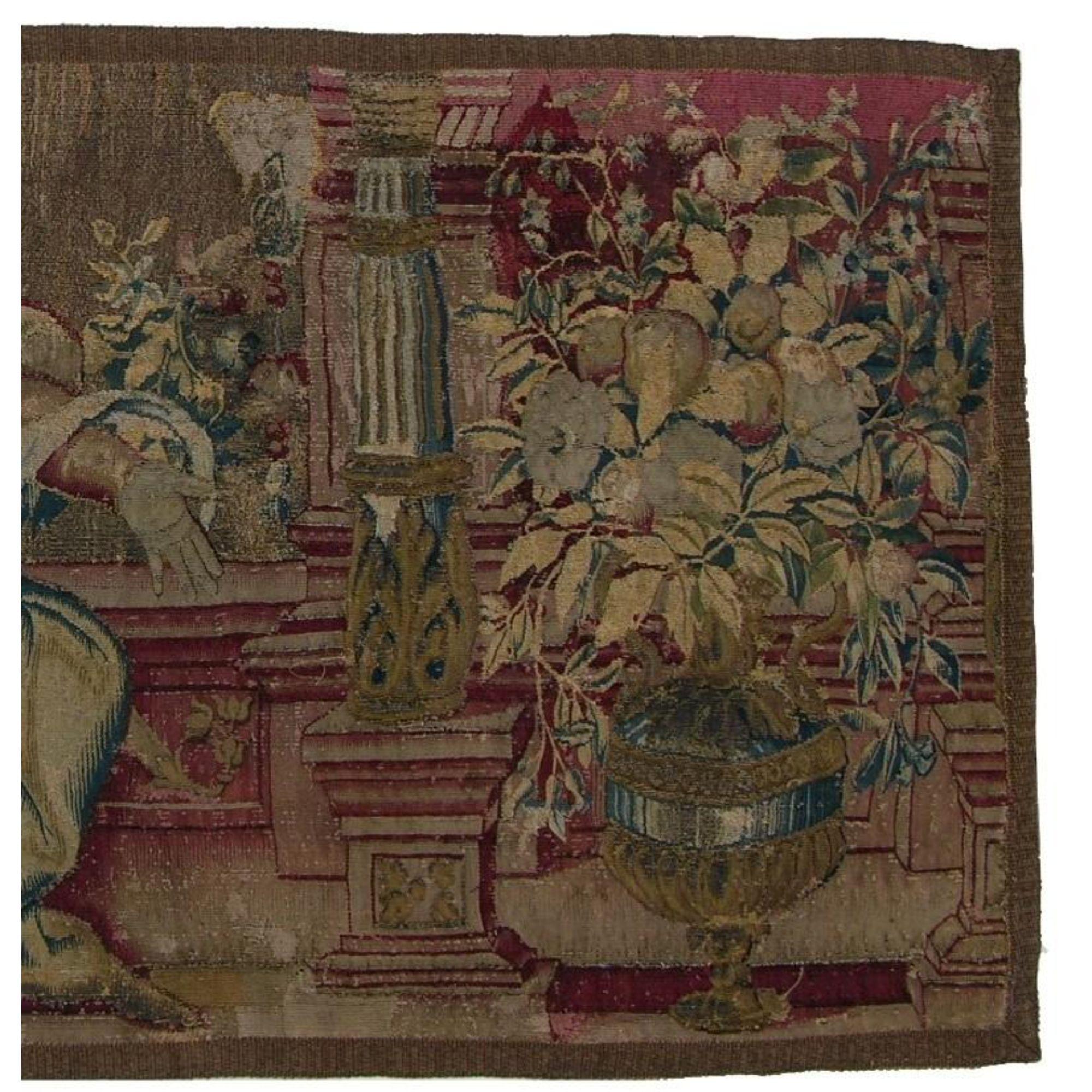 Other Antique 17th Century Brussels Tapestry 1'11