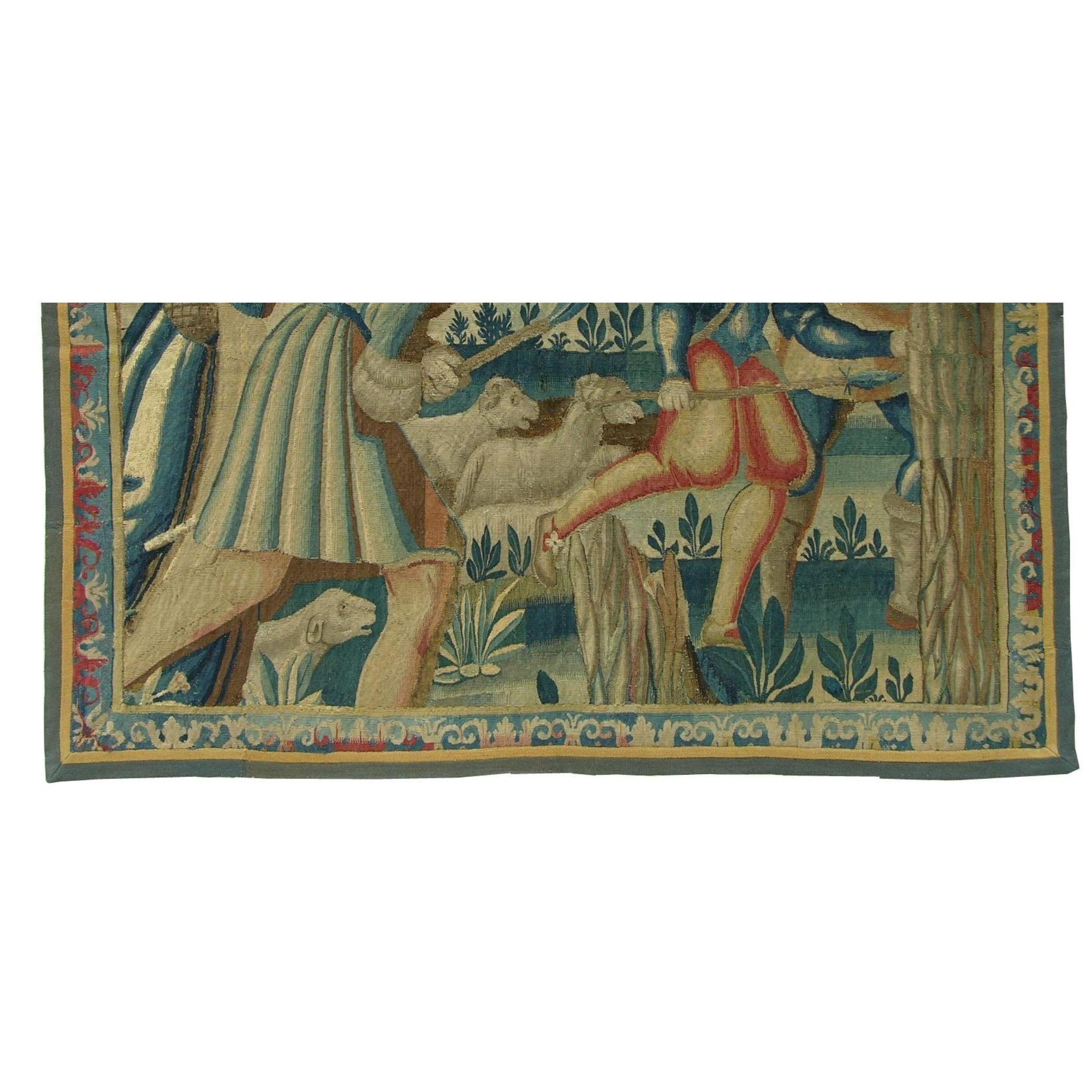 Other Antique 17th Century Brussels Tapestry 5' X 4'2