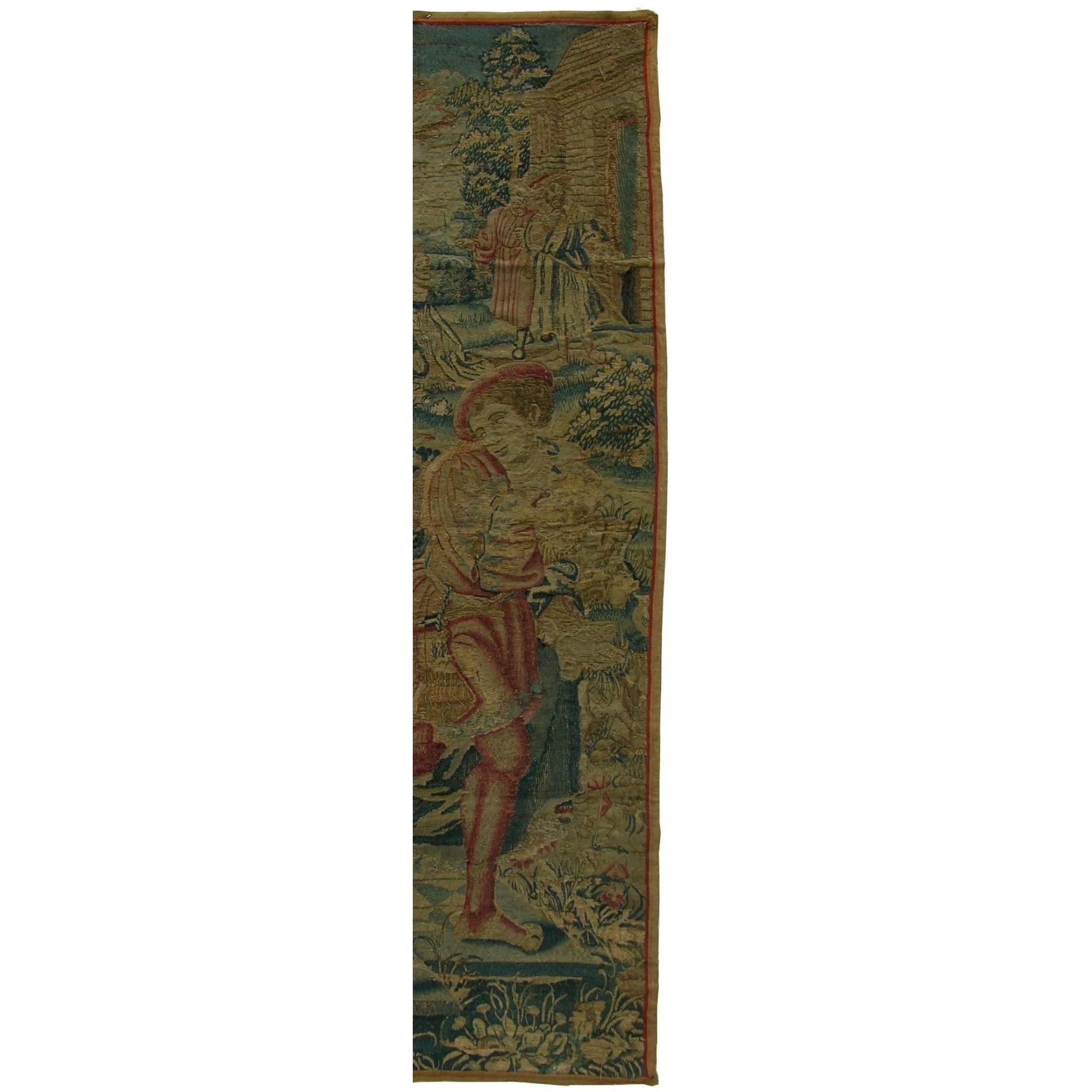 Unknown Antique 17th Century Brussels Tapestry 7'2