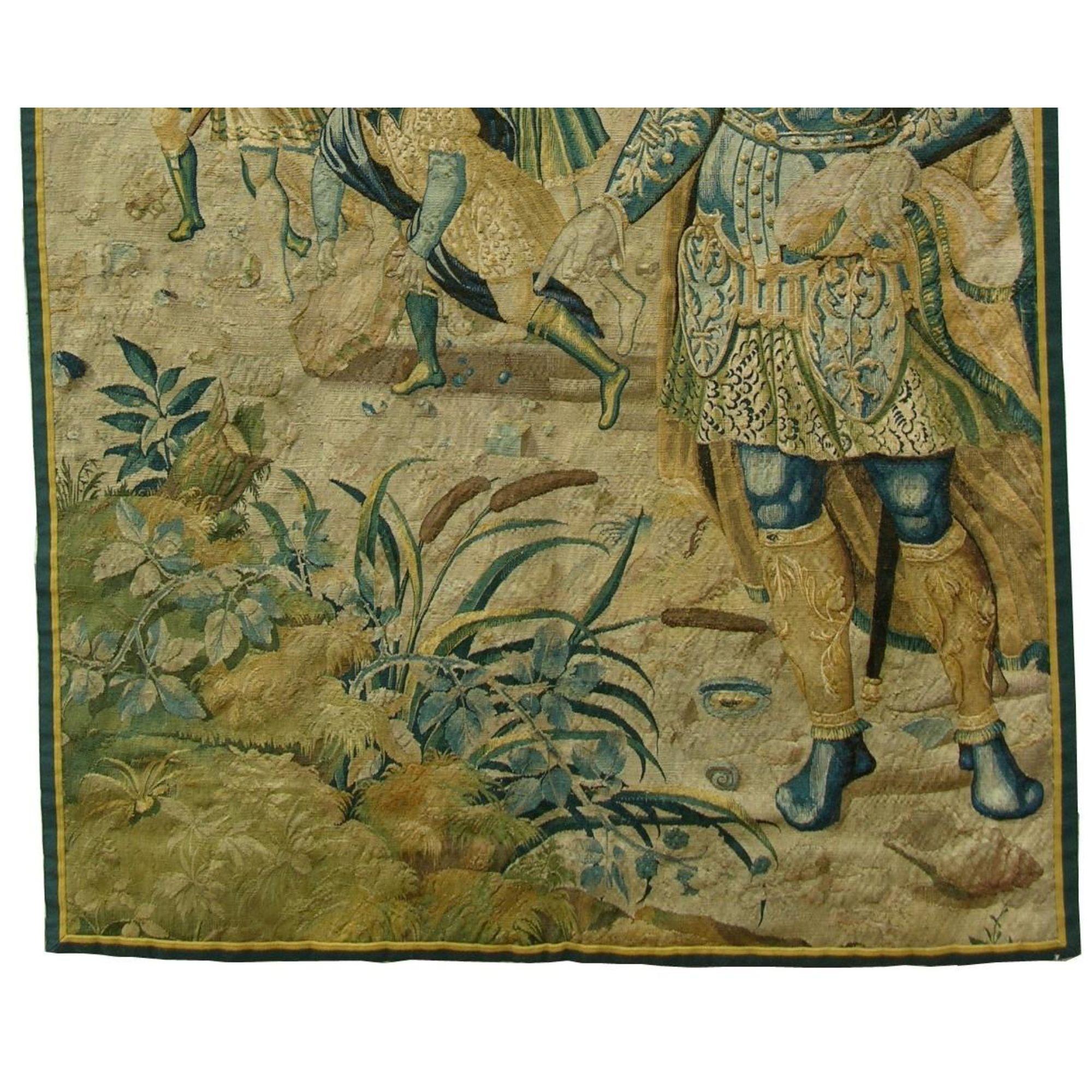 Unknown Antique 17th Century Brussels Tapestry 8' X 5'3