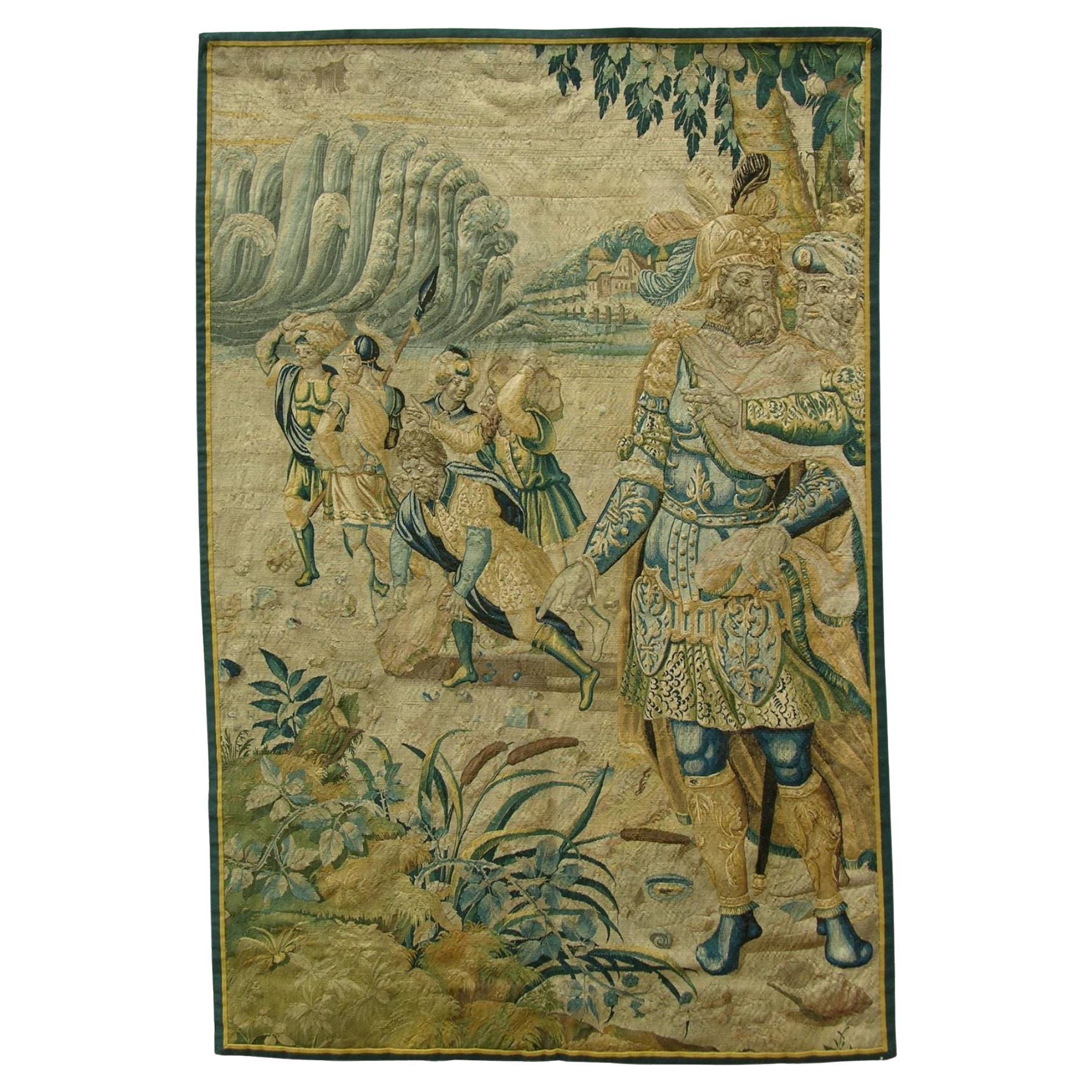 Ancienne tapisserie de Bruxelles du 17ème siècle 8' X 5'3" en vente