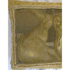 Antique 17th Century Brussels Tapestry Pillow 19'' X 12''