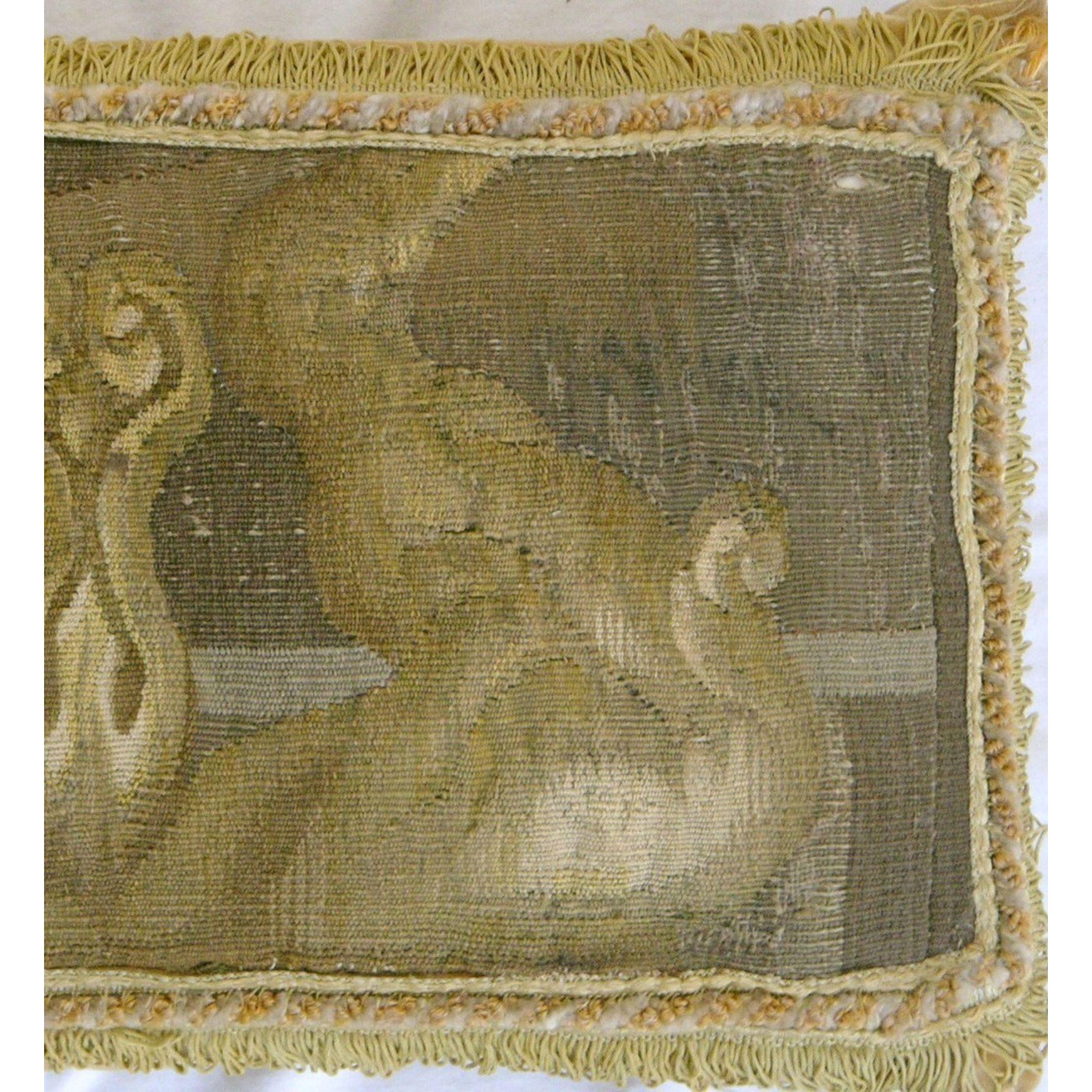 Stile impero Antico cuscino ad arazzo di Bruxelles del XVII secolo 19'' X 12'' in vendita