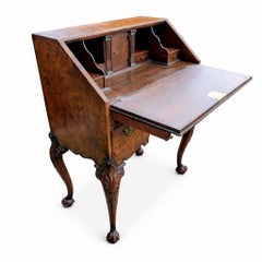 Antique 17th Century Burr Walnut Secretaire Bureau Desk Baroque