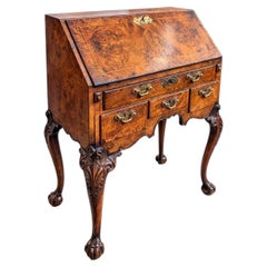 Antique 17th Century Burr Walnut Secretaire Bureau Desk Baroque