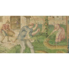 Antique 17th Century Cartoon Tapestry 9'5" X 8'10"