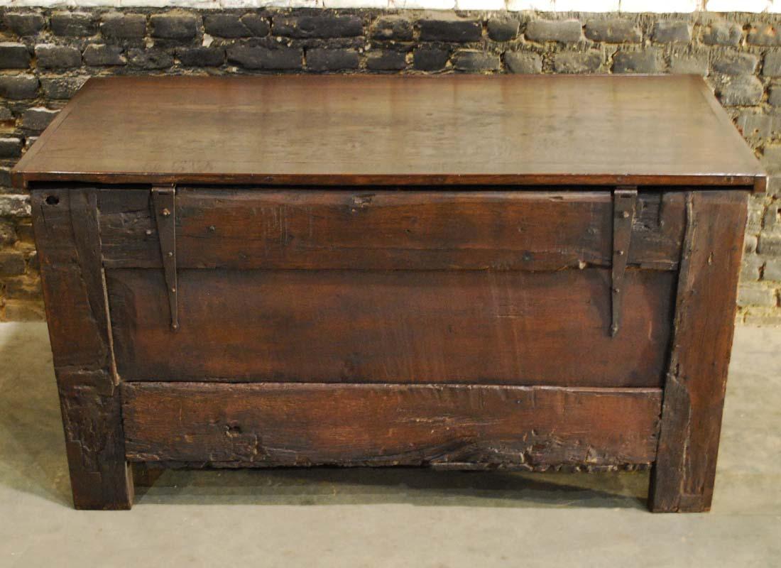 Antique 17th Century Carved Oak Dutch Renaissance Maids Chest For Sale 6