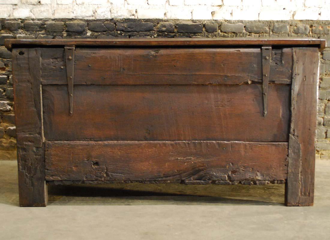 Antique 17th Century Carved Oak Dutch Renaissance Maids Chest For Sale 7