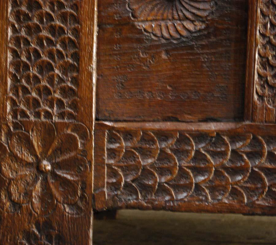 Antique 17th Century Carved Oak Dutch Renaissance Maids Chest For Sale 4