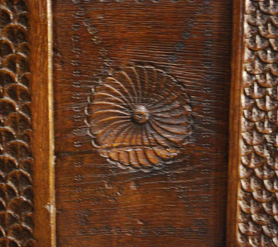 Antique 17th Century Carved Oak Dutch Renaissance Maids Chest For Sale 5