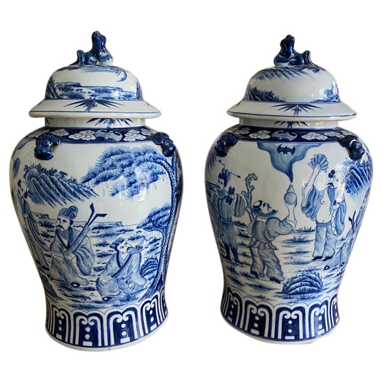 Chinese old porcelain Blue and white porcelain  jar 