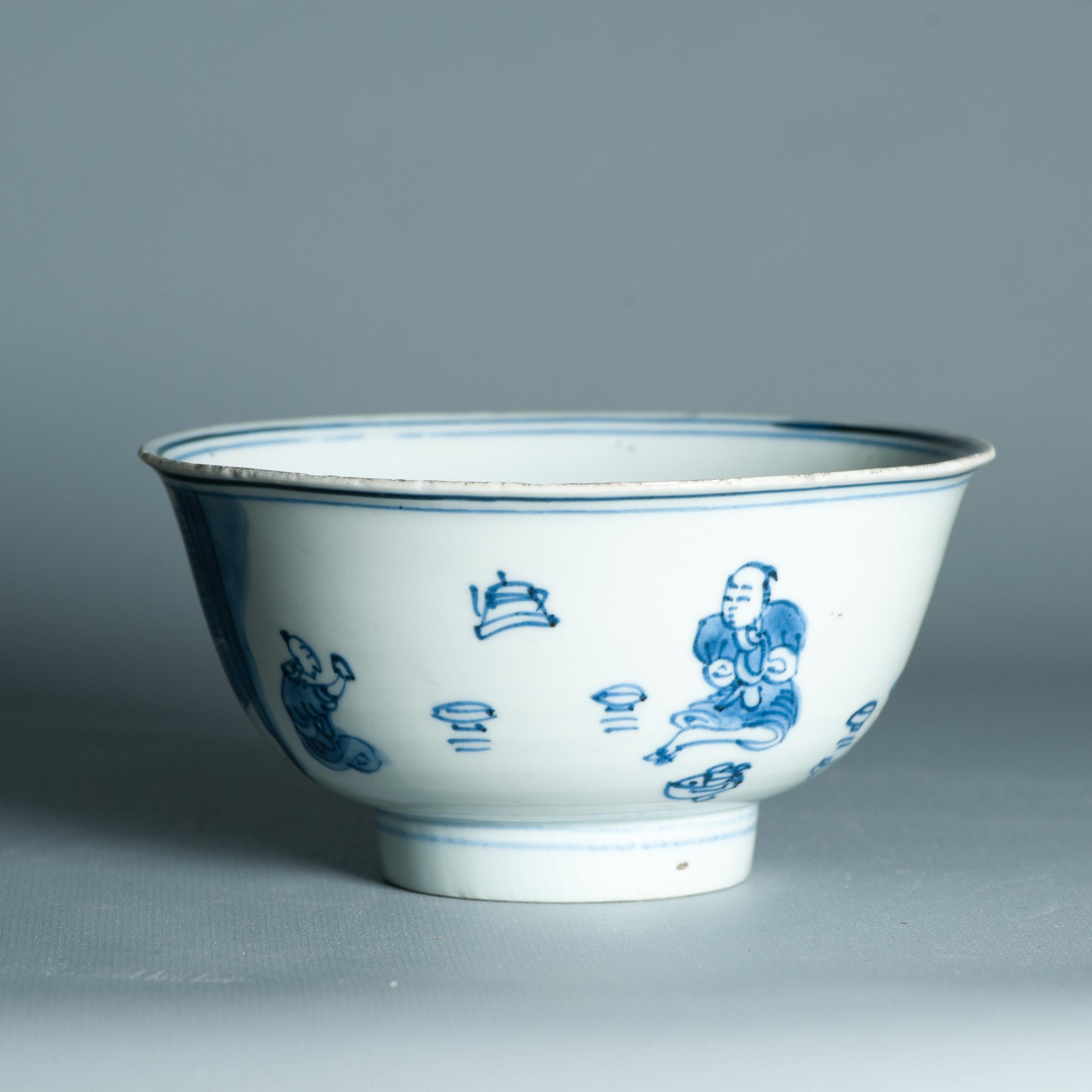 Bol de paysage figuratif chinois ancien du 17ème siècle marqué en vente 10