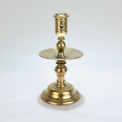 Antique 17th Century Dutch Brass Baluster Candlestick