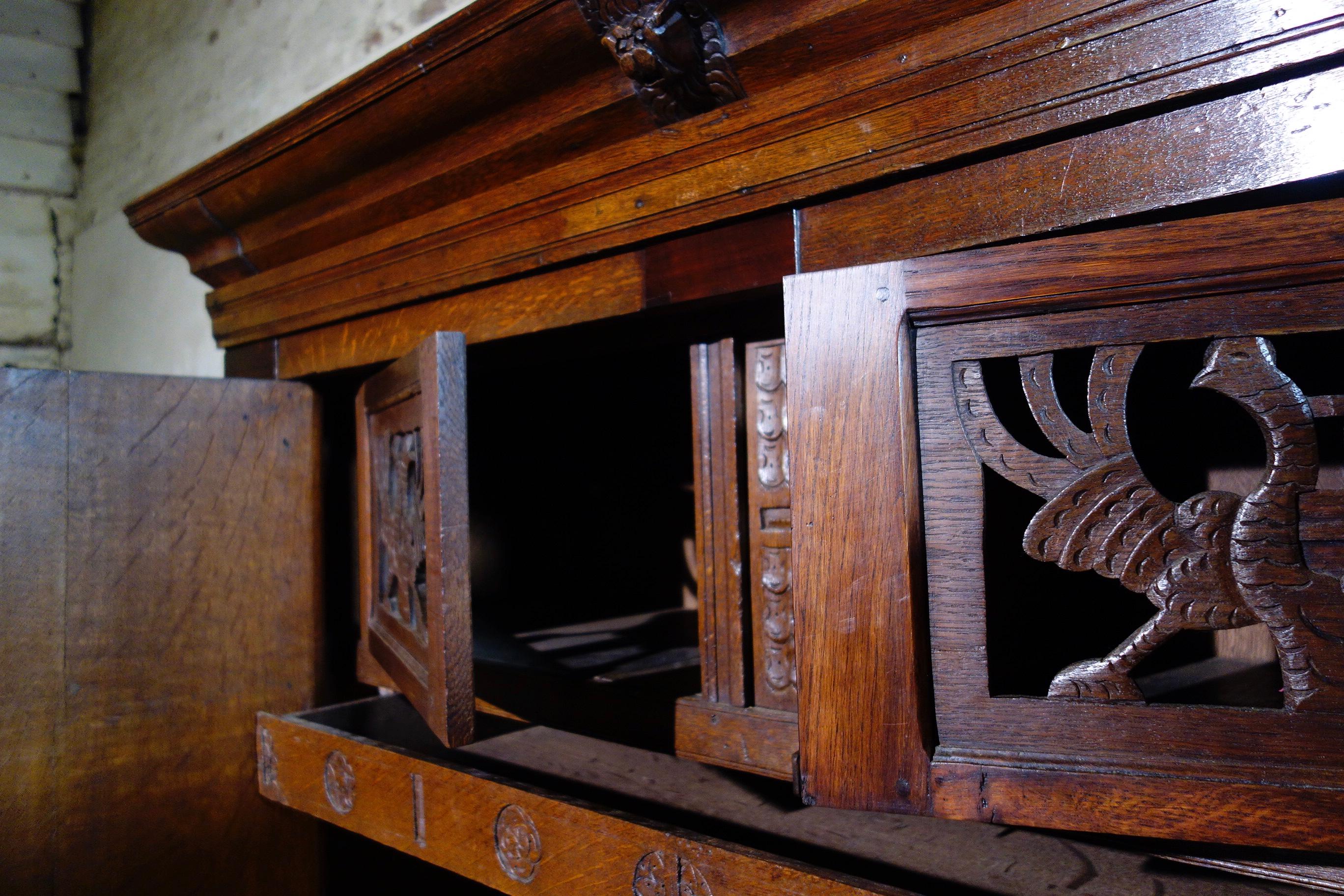 Antique 17th Century Dutch Hall Cupboard Kast Oak Armoire Kas For Sale 6