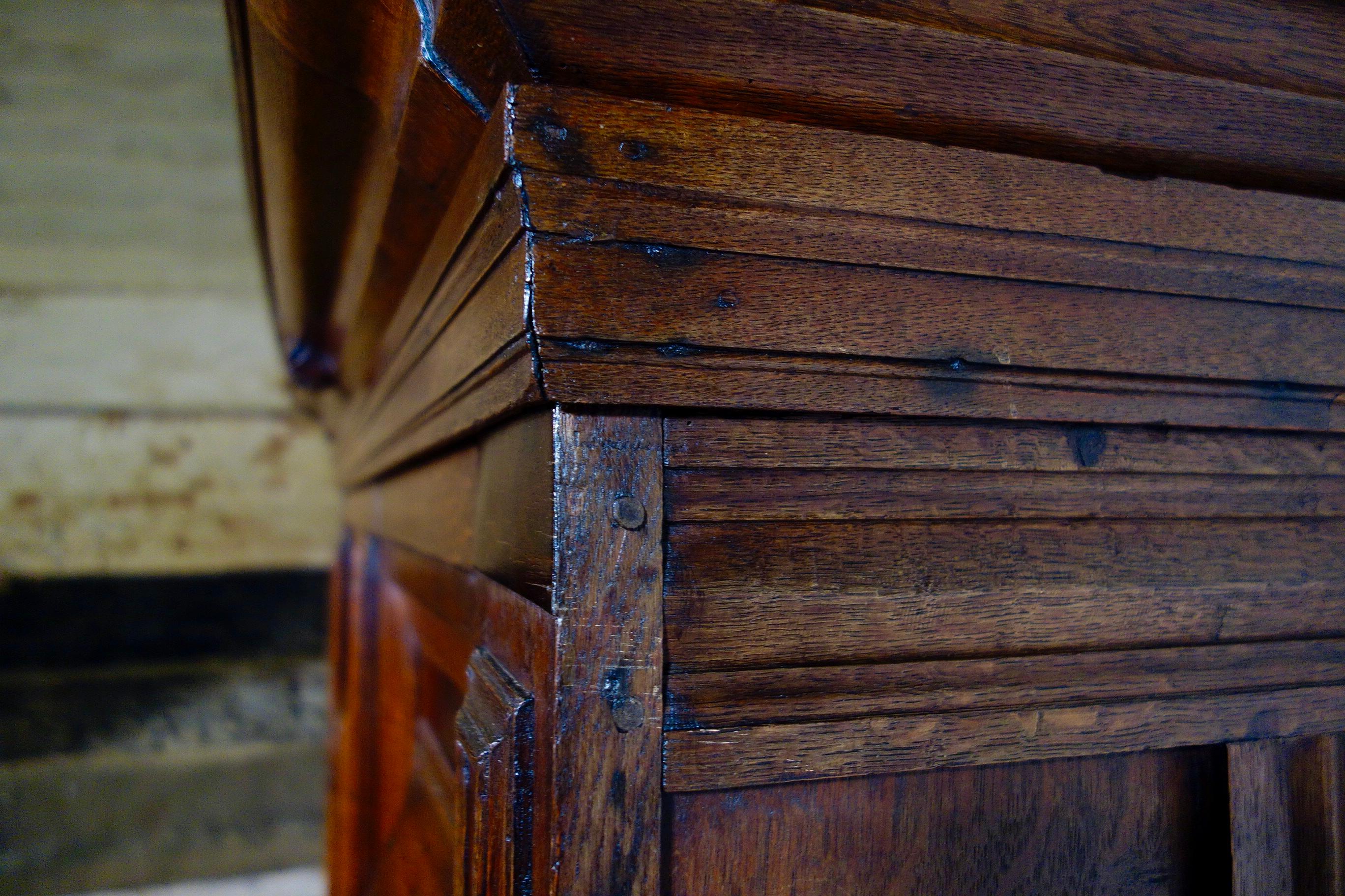 Antique 17th Century Dutch Hall Cupboard Kast Oak Armoire Kas For Sale 3