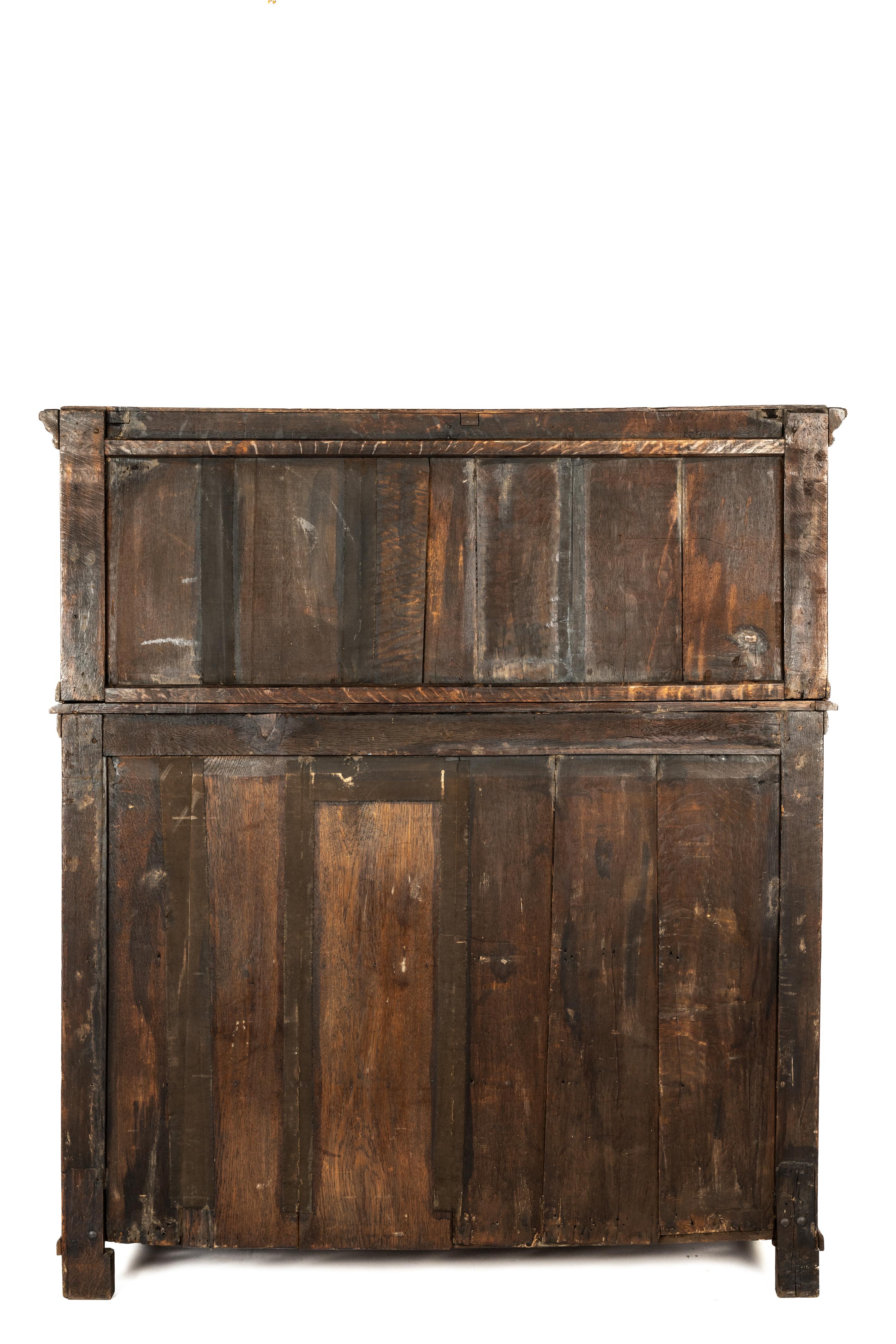 Antique 17th Century Dutch of Flemisch Honey Color Oak Rennaisance Cupboard For Sale 3
