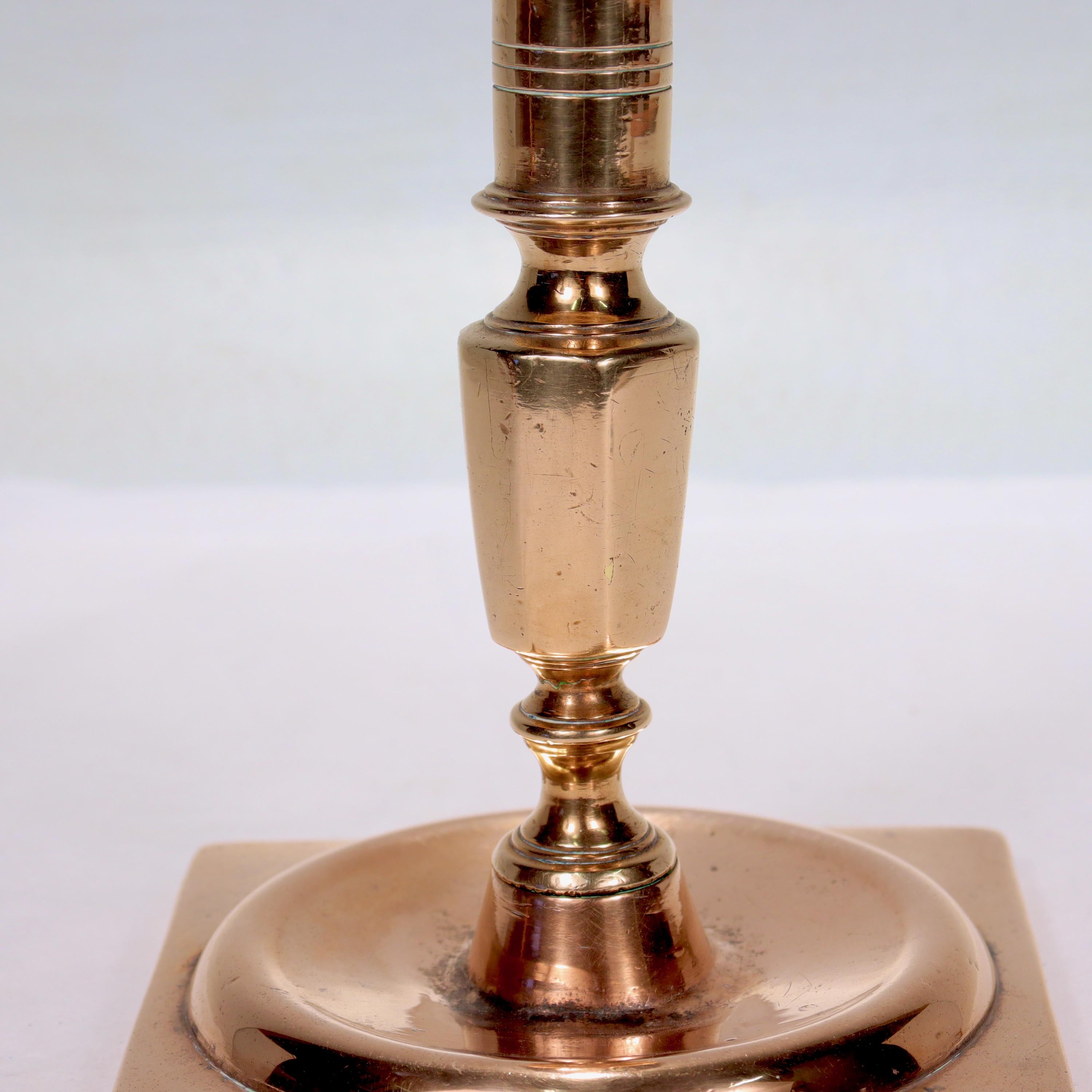Antique 17th Century Dutch or English Bronze Candlestick Candleholder  For Sale 5