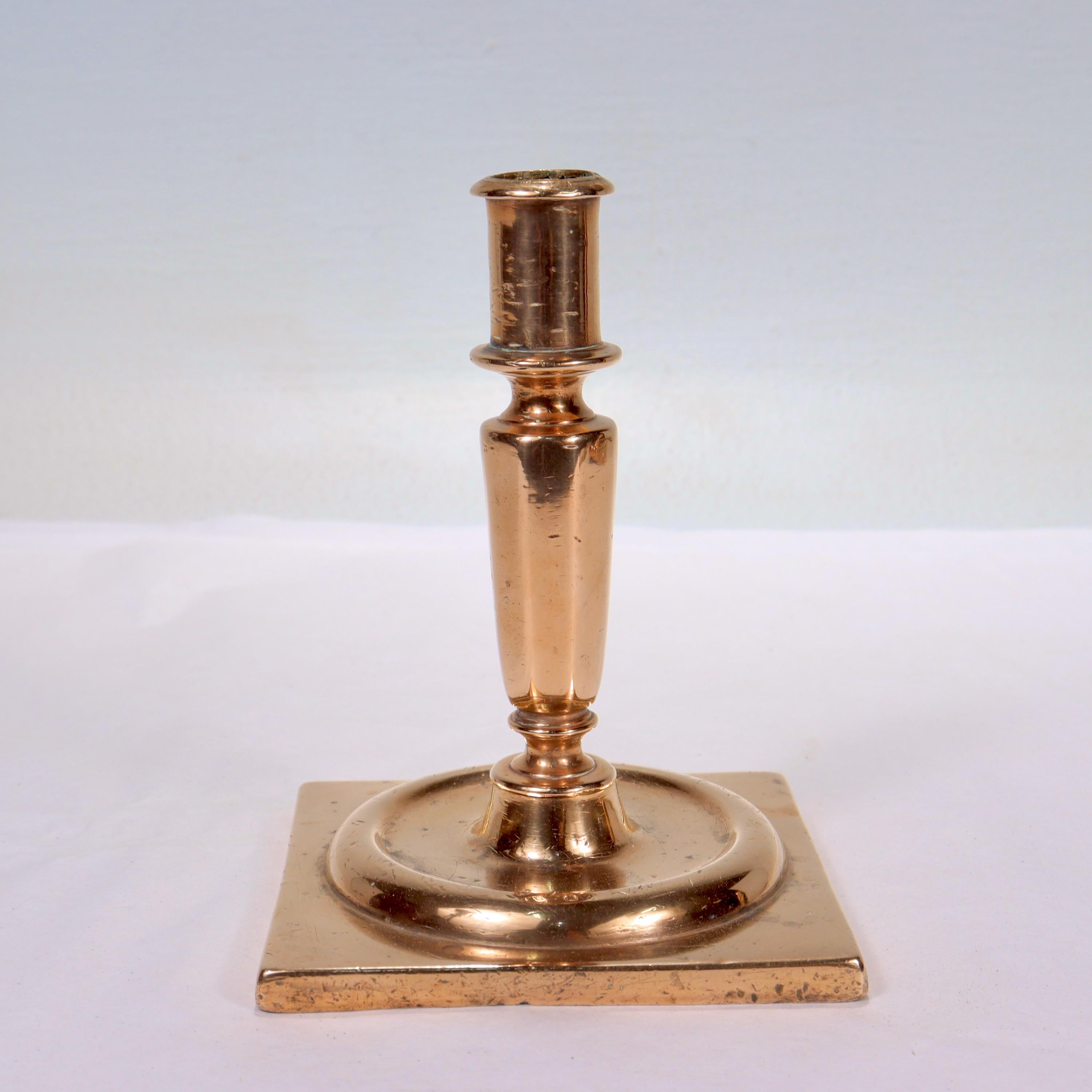 Antique 17th Century Dutch or English Bronze Candlestick/Candleholder For Sale 1