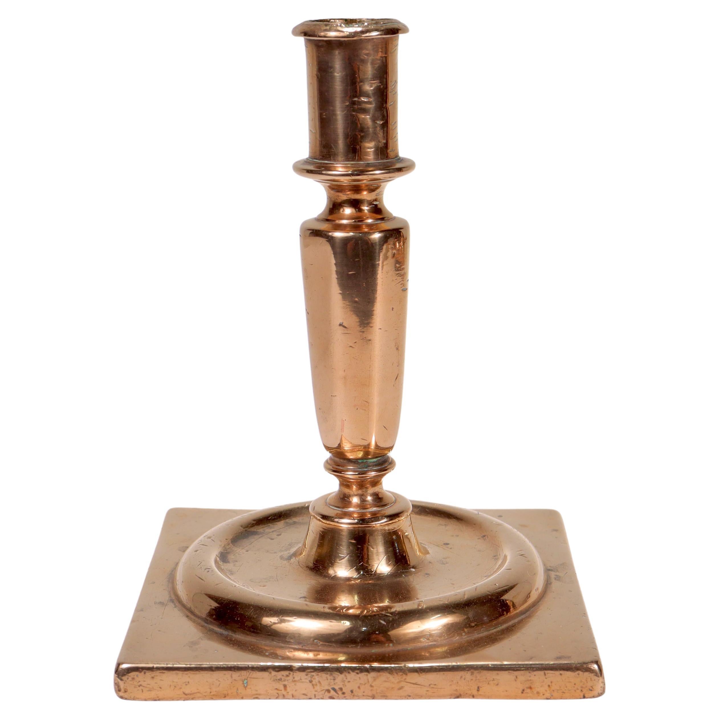 Antique 17th Century Dutch or English Bronze Candlestick/Candleholder For Sale