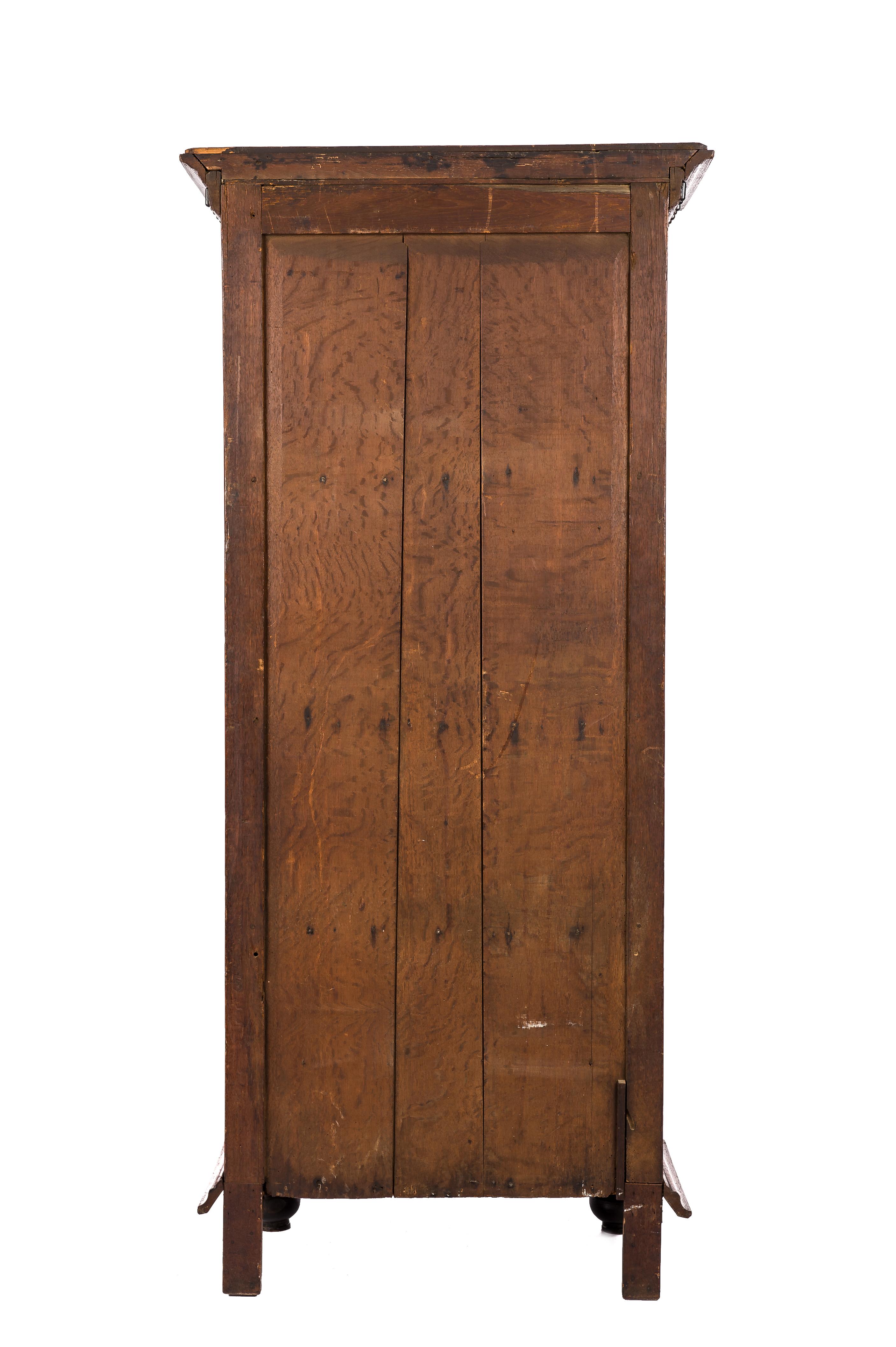Antique 17th Century Dutch Renaissance Oak and Ebony Two Door Portal Cabinet 6