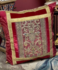 Antique 17th Century Embroidery Pillow
