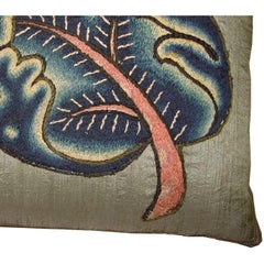 Antique 17th Century Empire Crewel Work English Pillow - 26''x 20''