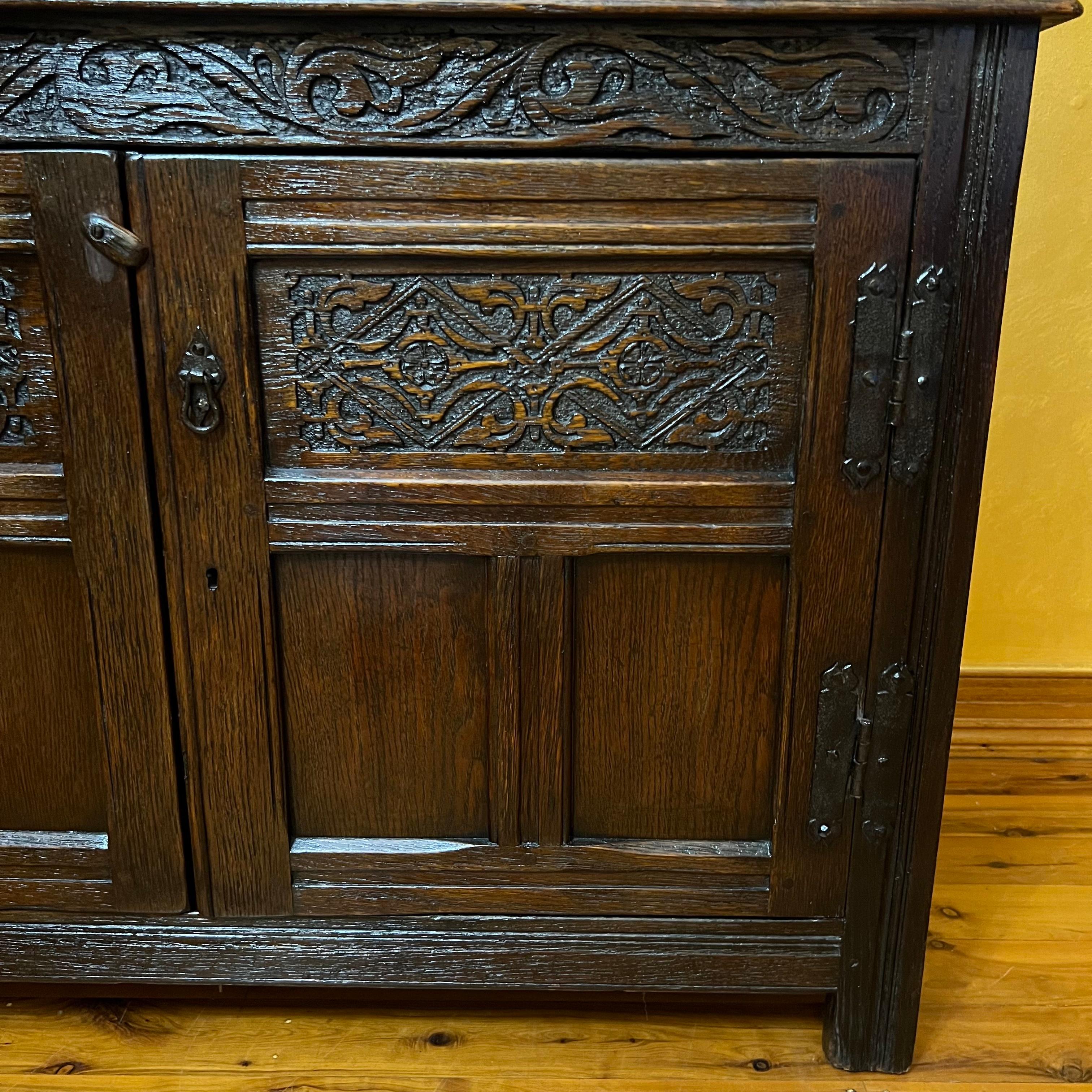 Antique 17th Century English Oak Cabinet For Sale 6