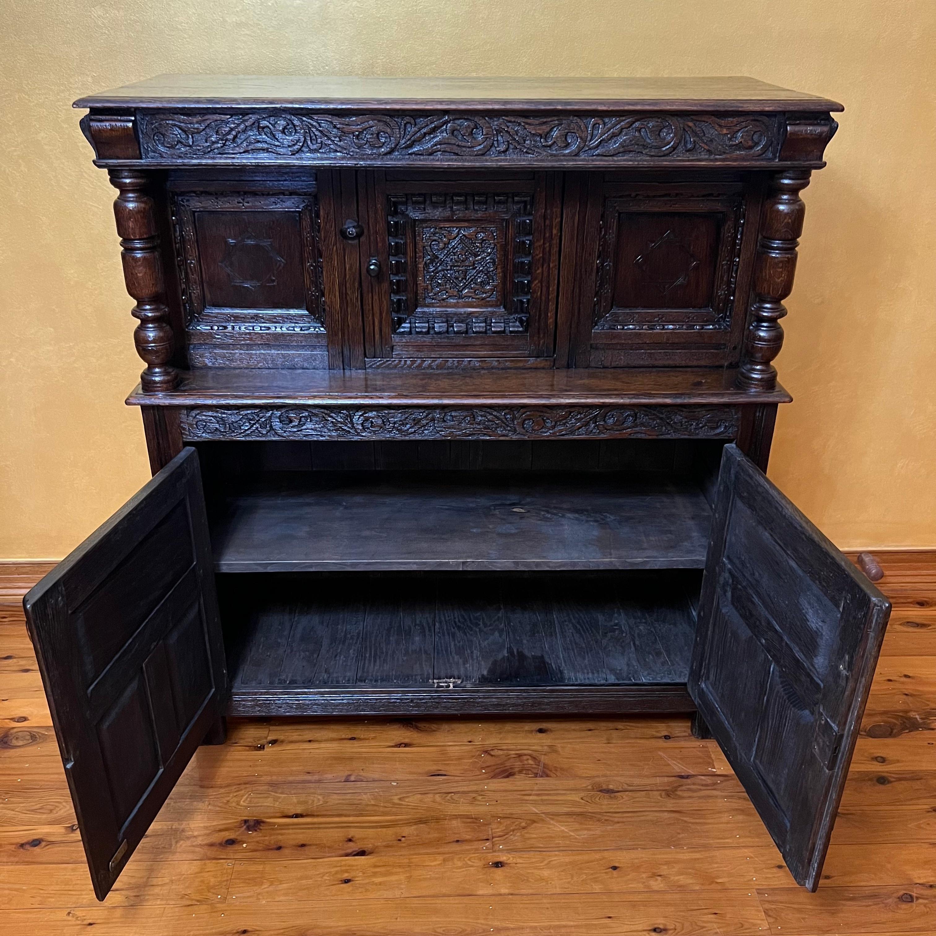 Antique 17th Century English Oak Cabinet For Sale 9