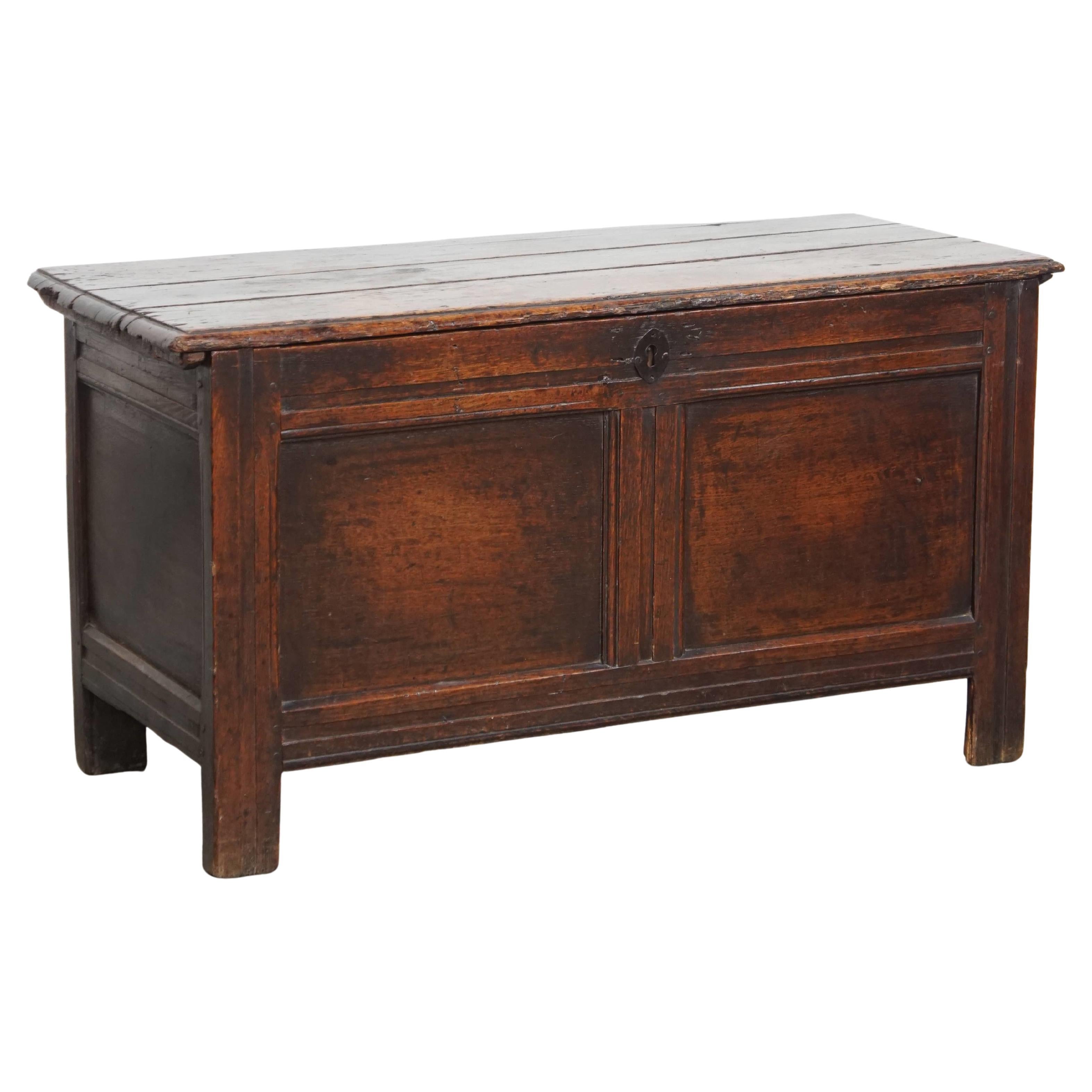 Antique 17th-century English oak chest