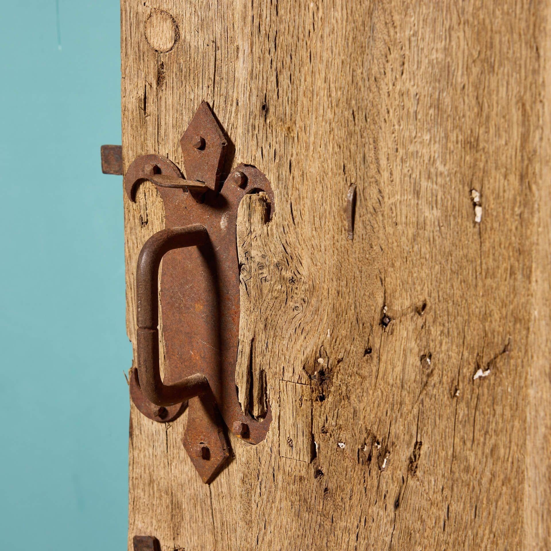 Wood Antique 17th century English Oak Door For Sale