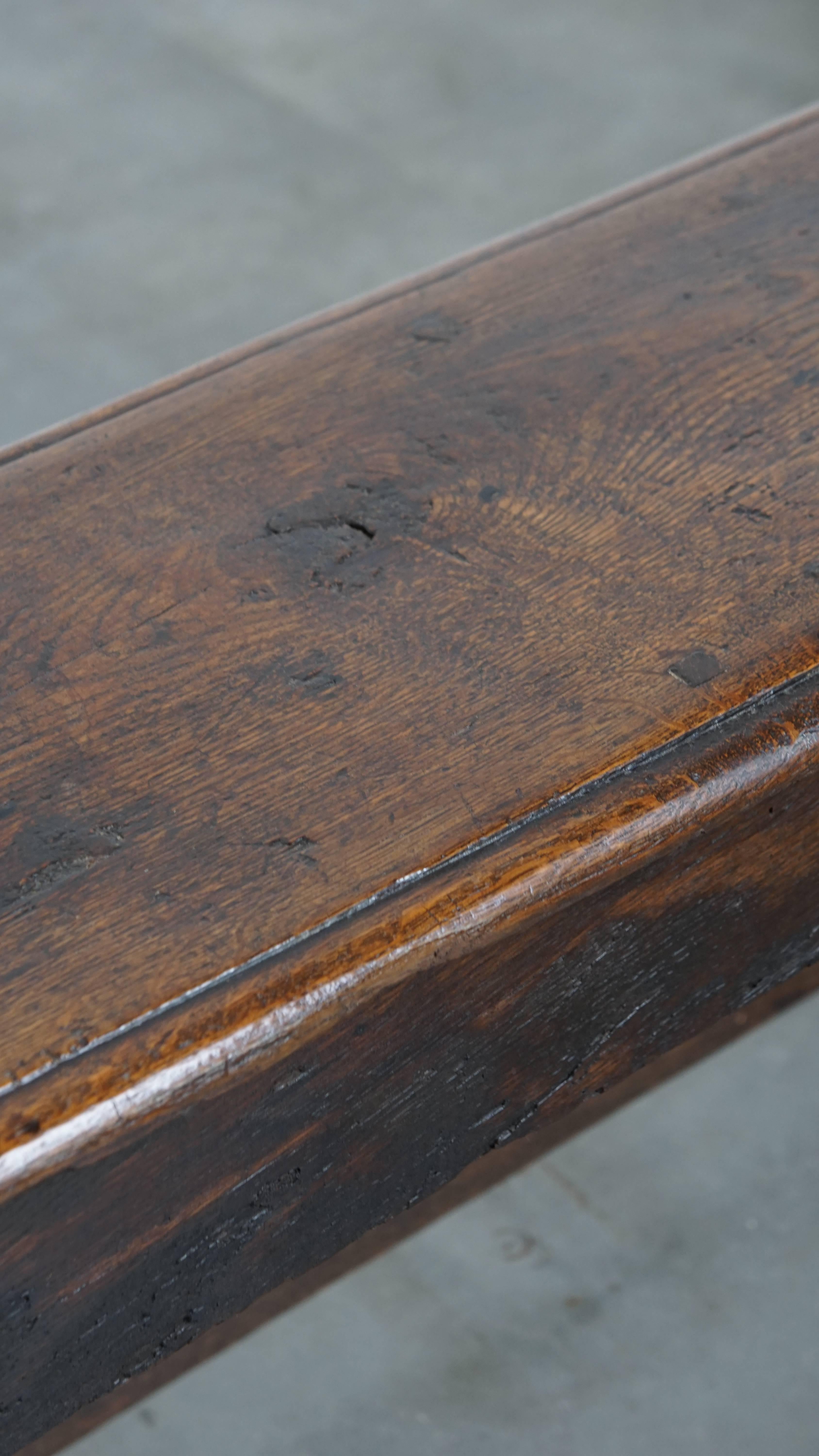 Antique 17th Century English Oak Joint Stool / Bench for the Dining Table For Sale 4