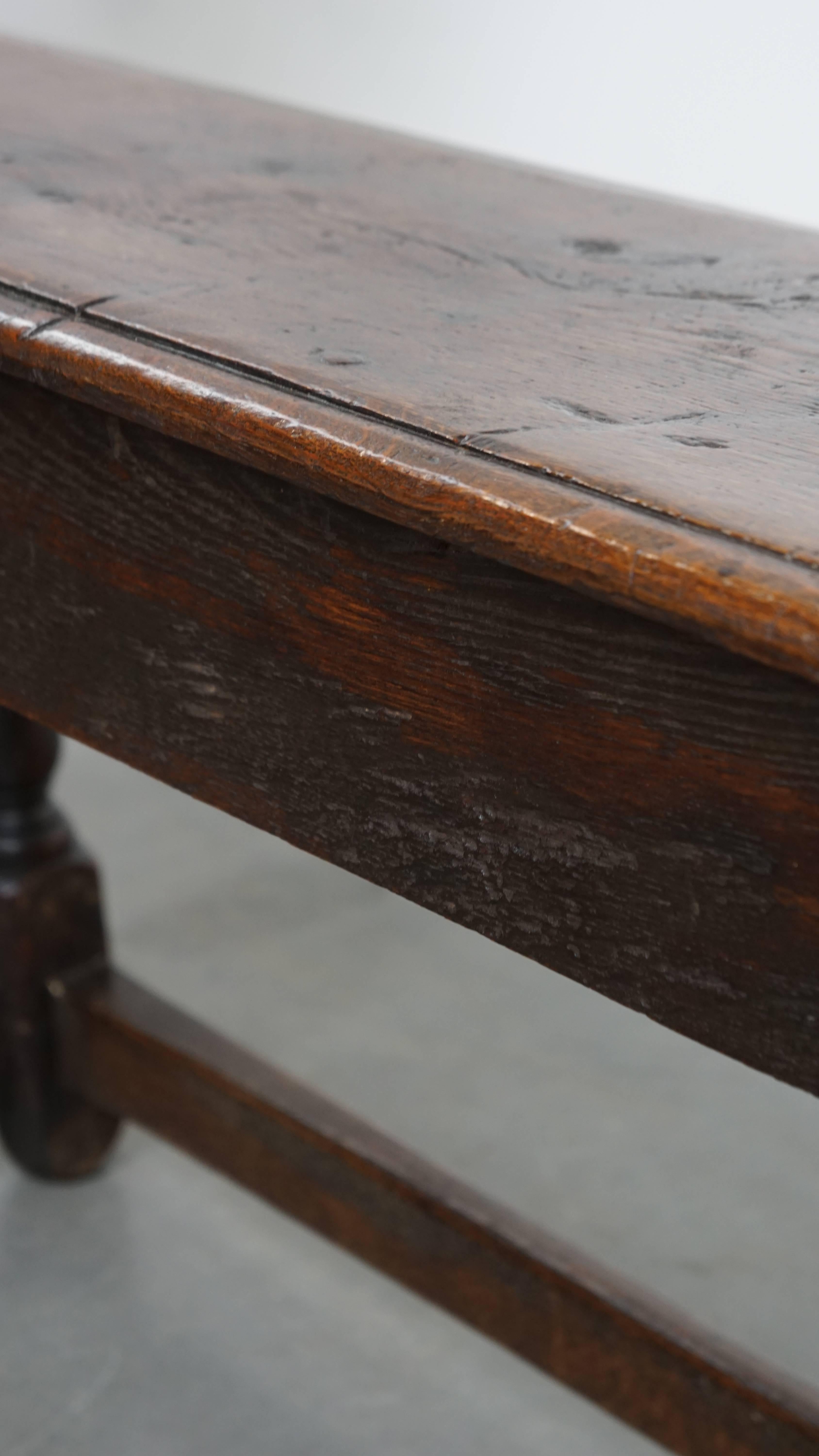 Antique 17th Century English Oak Joint Stool / Bench for the Dining Table For Sale 5