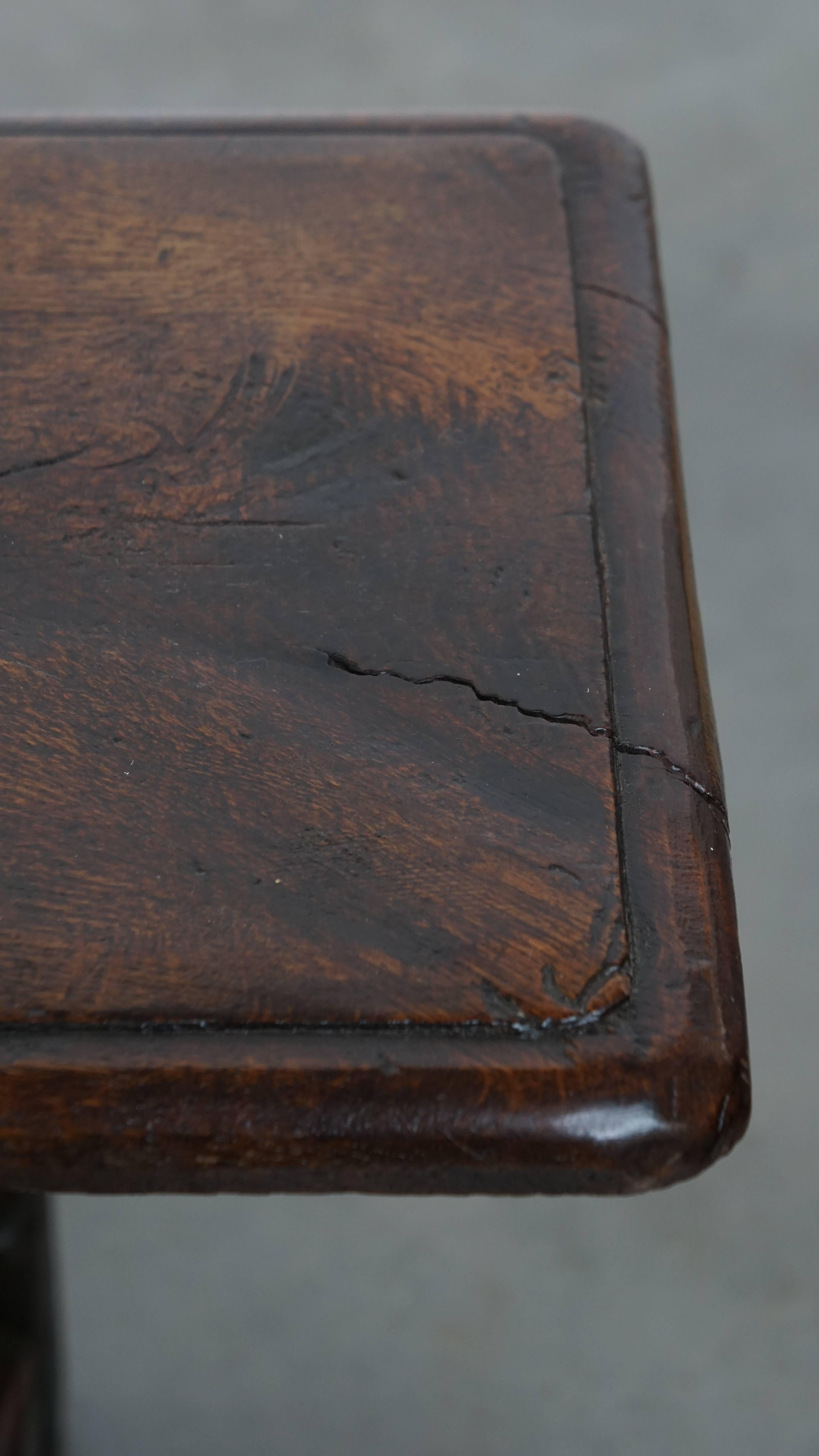 Antique 17th Century English Oak Joint Stool / Bench for the Dining Table For Sale 7
