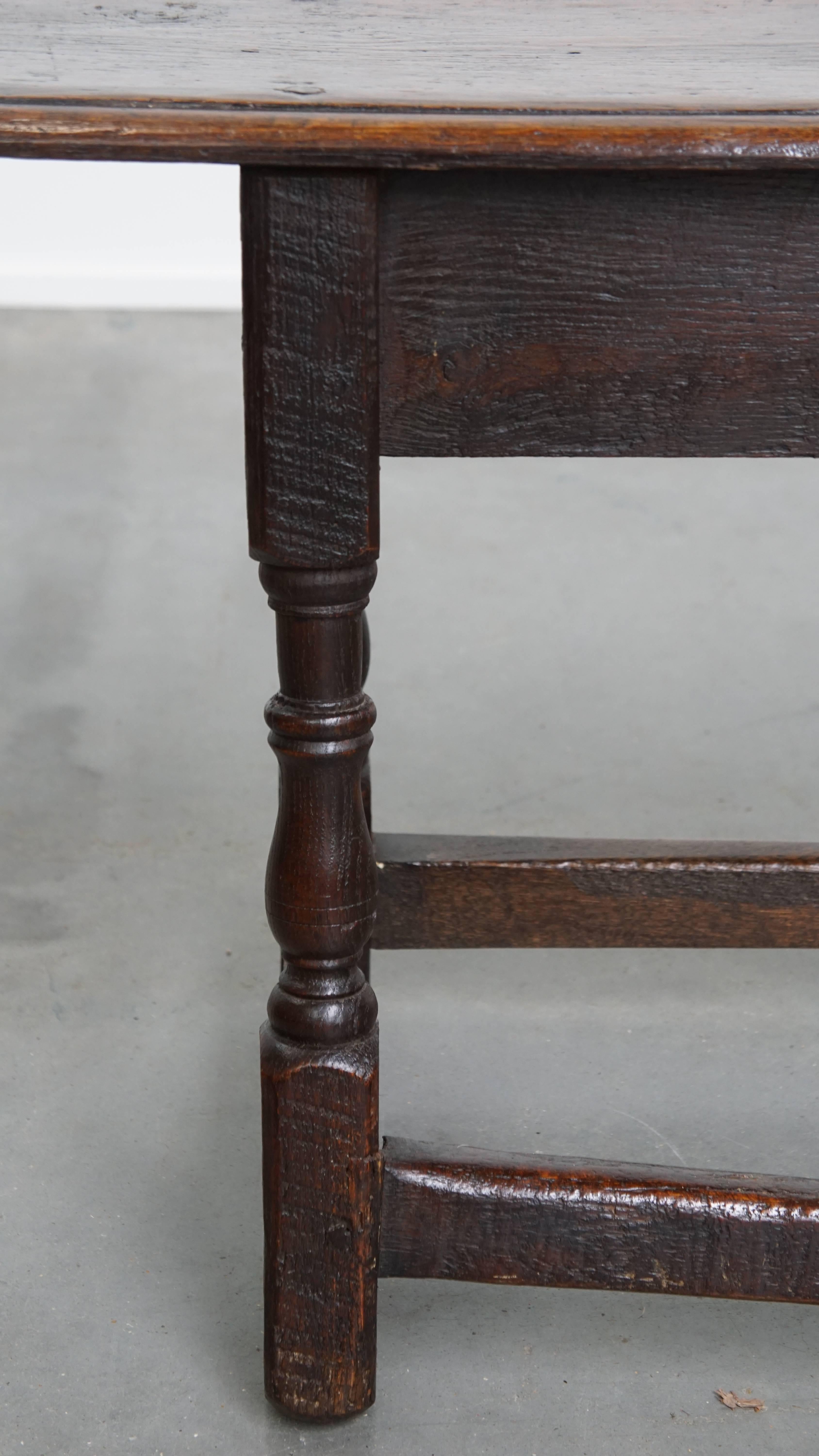 Antique 17th Century English Oak Joint Stool / Bench for the Dining Table For Sale 2
