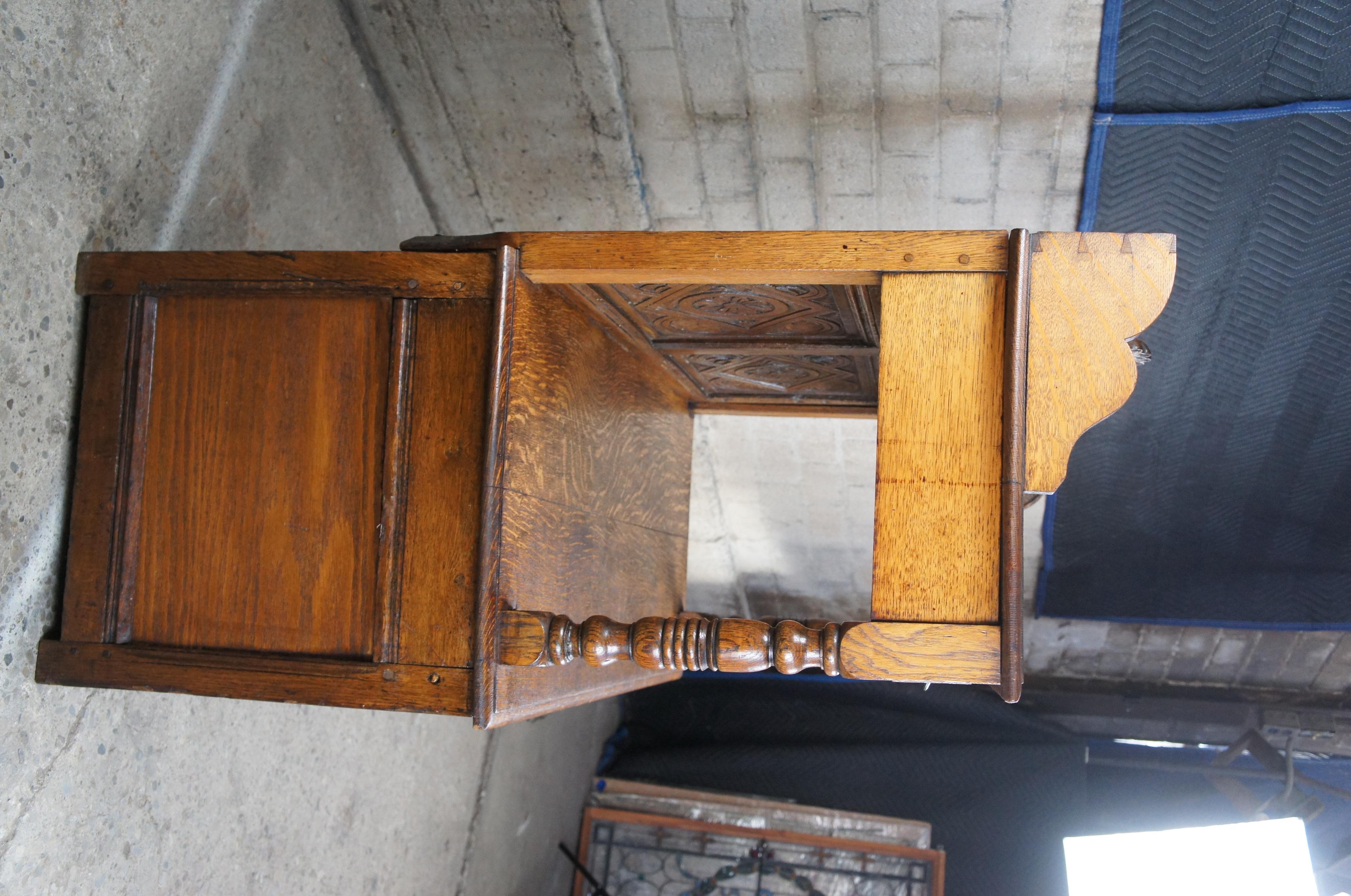 Antiguo Aparador Inglés del Siglo XVII de Roble Cuarteado Servidor Armario de Corte en venta 4