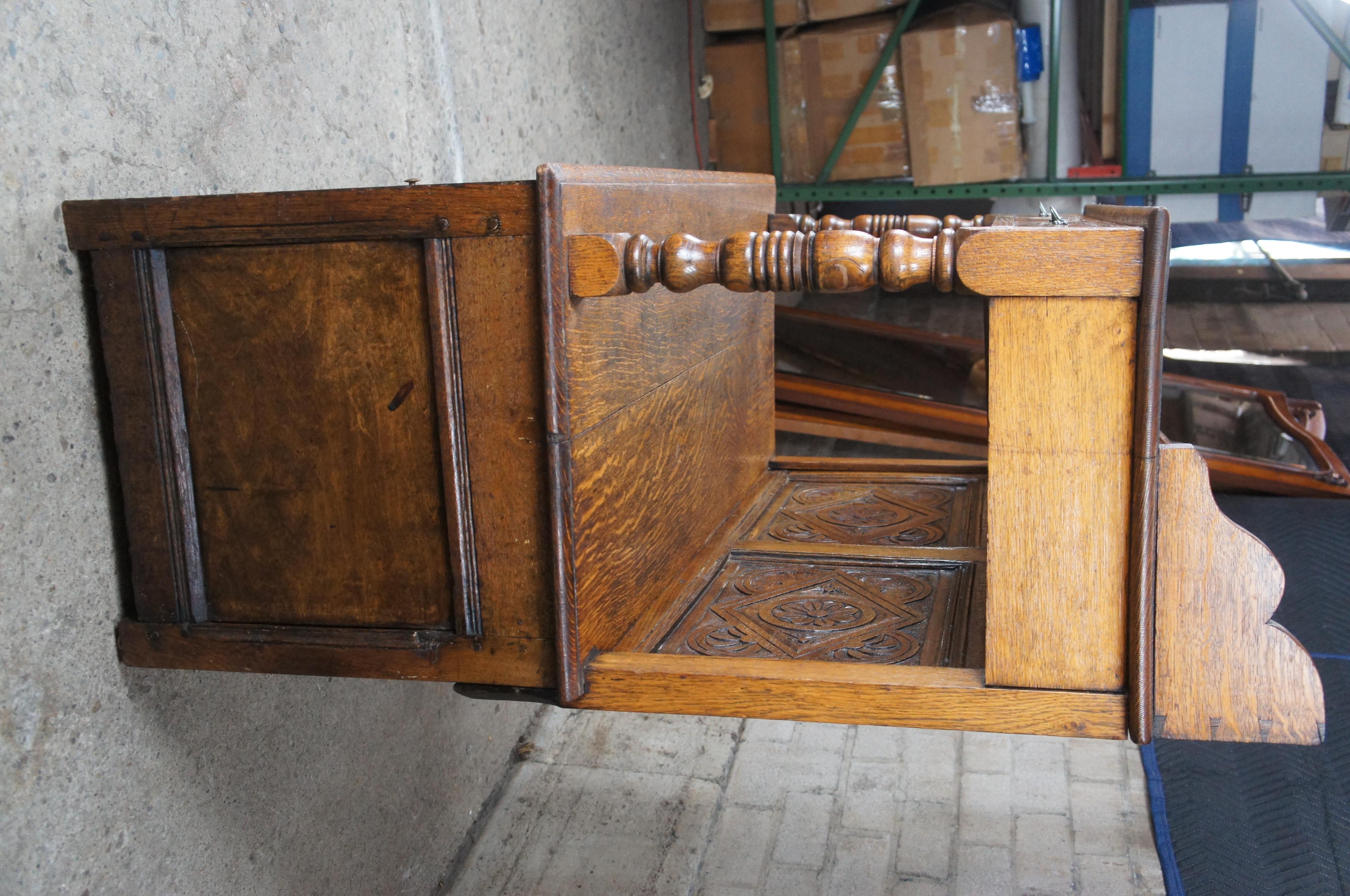 Antiguo Aparador Inglés del Siglo XVII de Roble Cuarteado Servidor Armario de Corte en venta 6