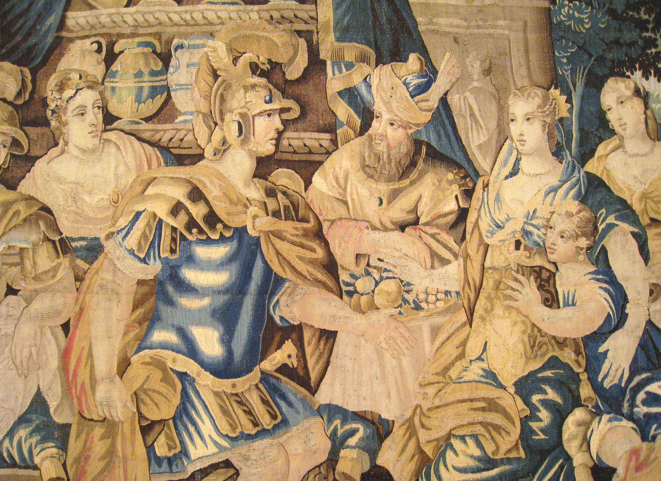 Antique 17th Century Flemish Historical Tapestry, Featuring Dido and Aeneas In Good Condition For Sale In New York, NY
