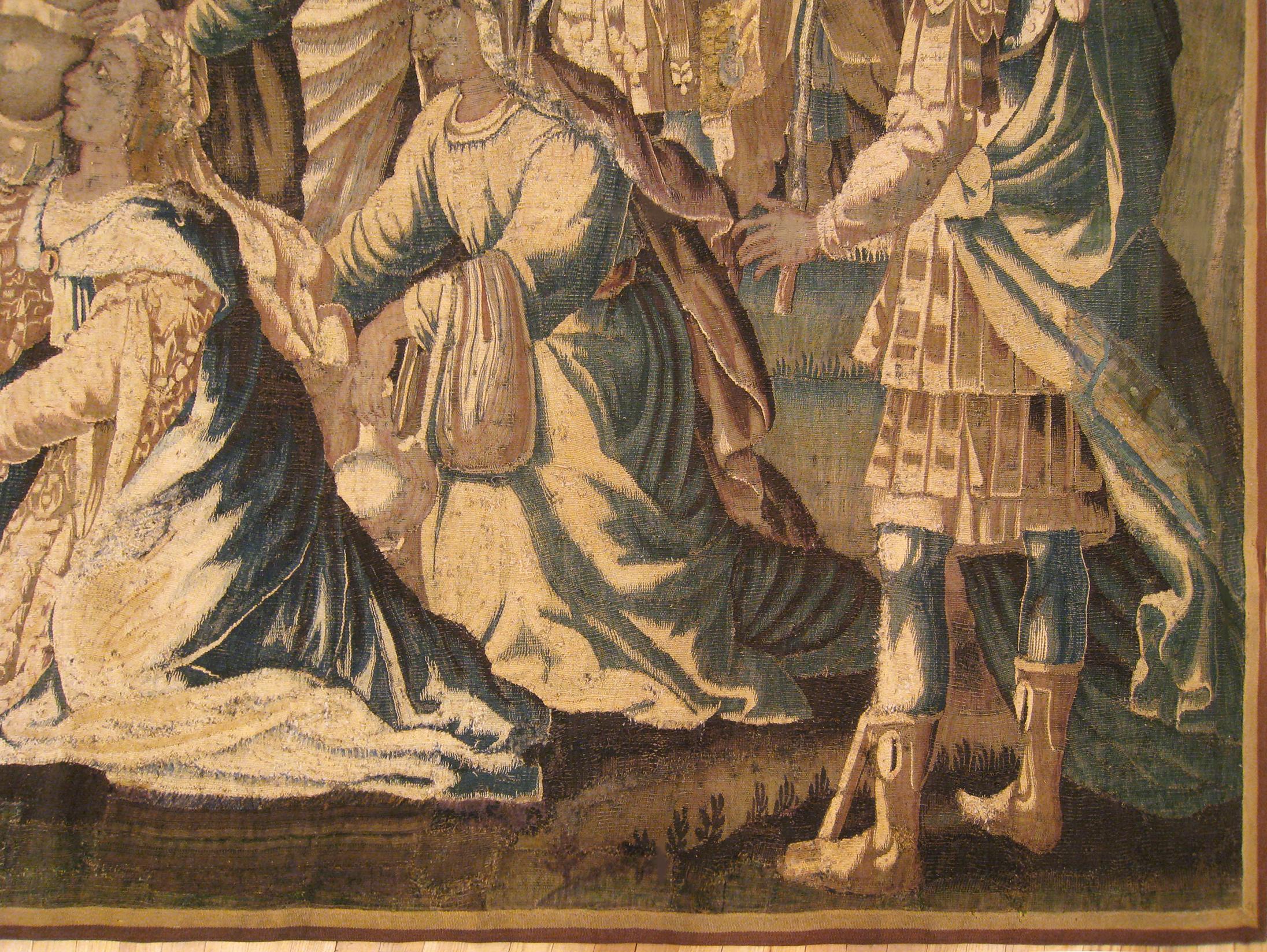 Belge Tapisserie historique flamande du XVIIe siècle représentant le général romain Coriolanus en vente