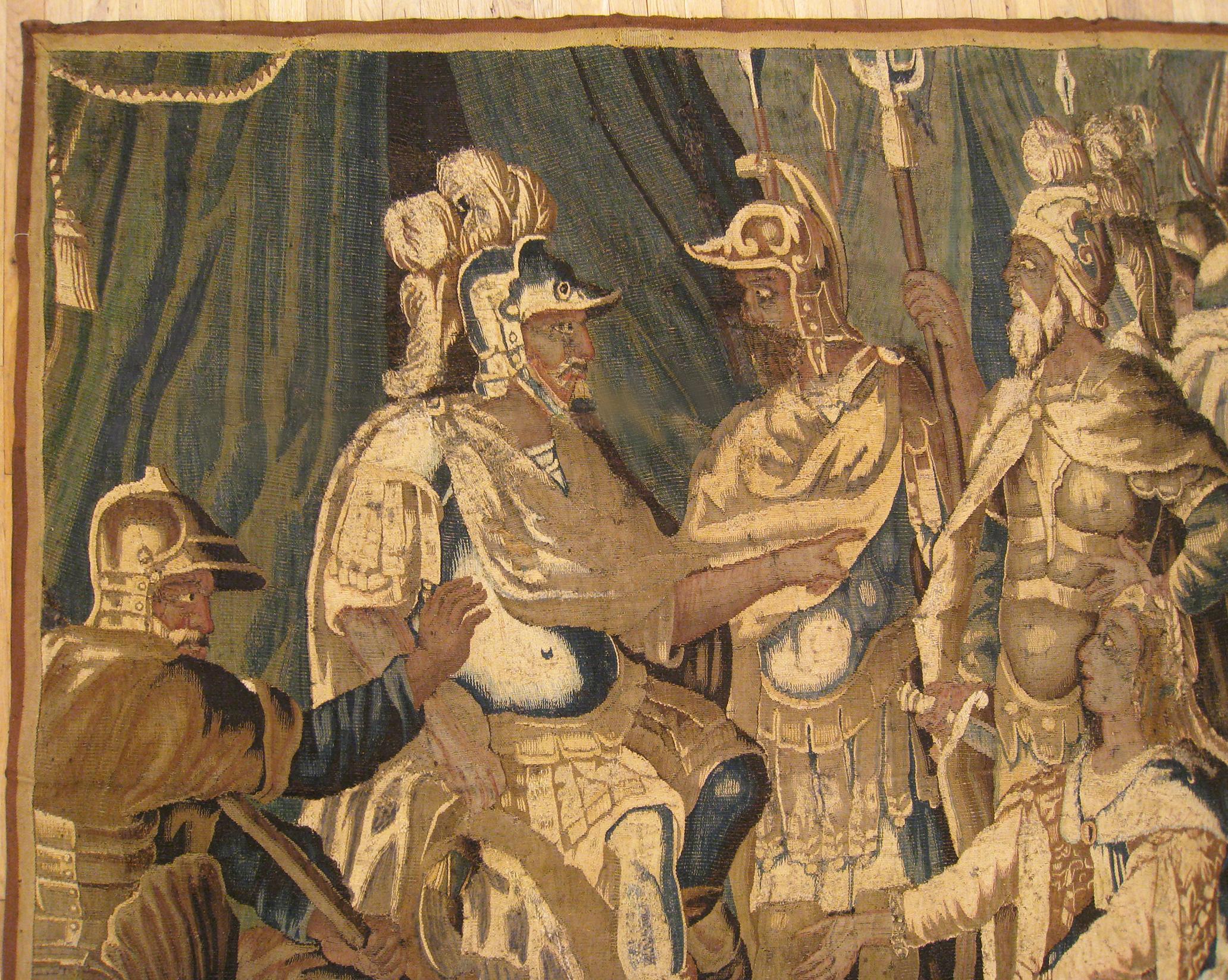 Tapisserie historique flamande du XVIIe siècle représentant le général romain Coriolanus Bon état - En vente à New York, NY