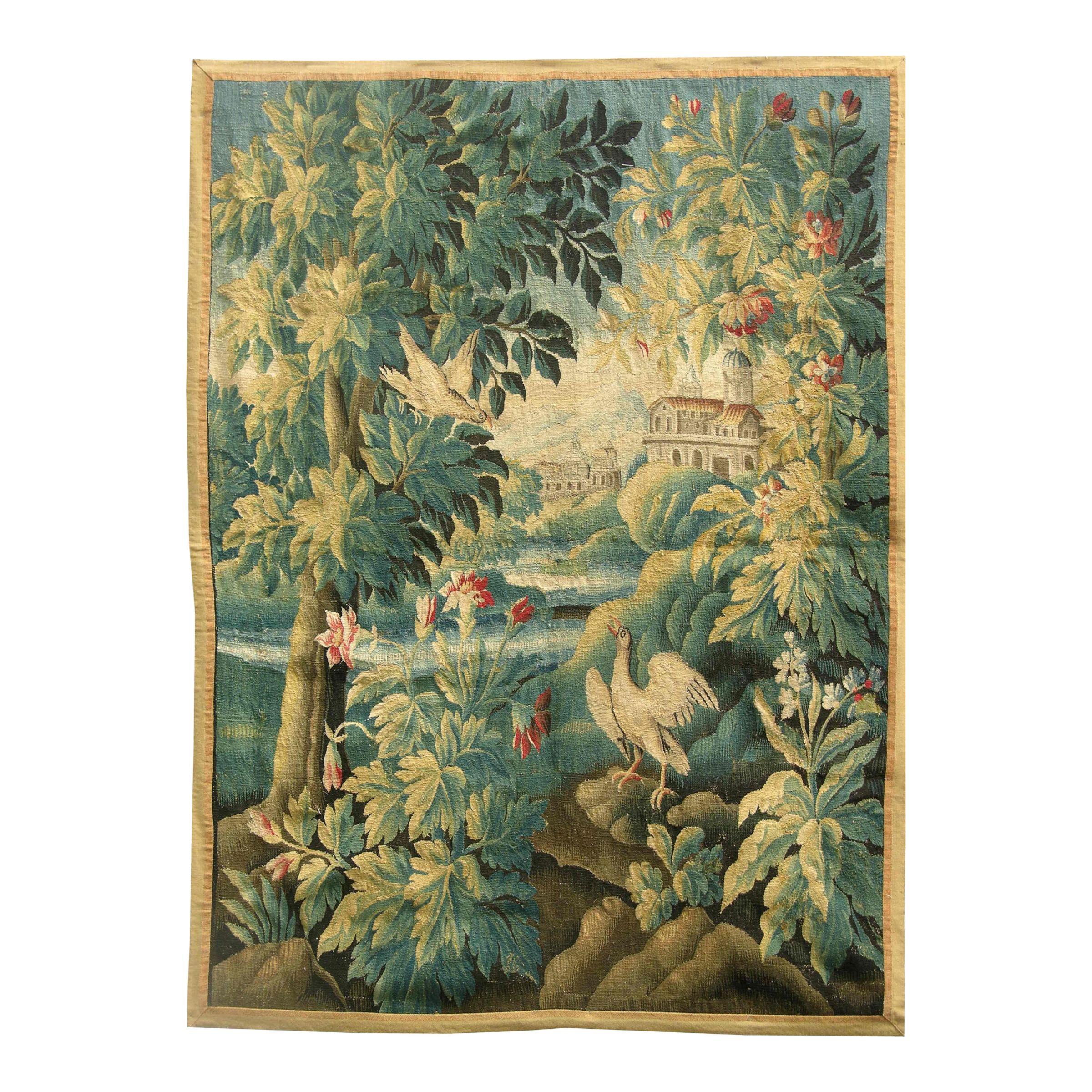 Antique 17th Century Flemish Tapestry 7'11" X 5'9" For Sale