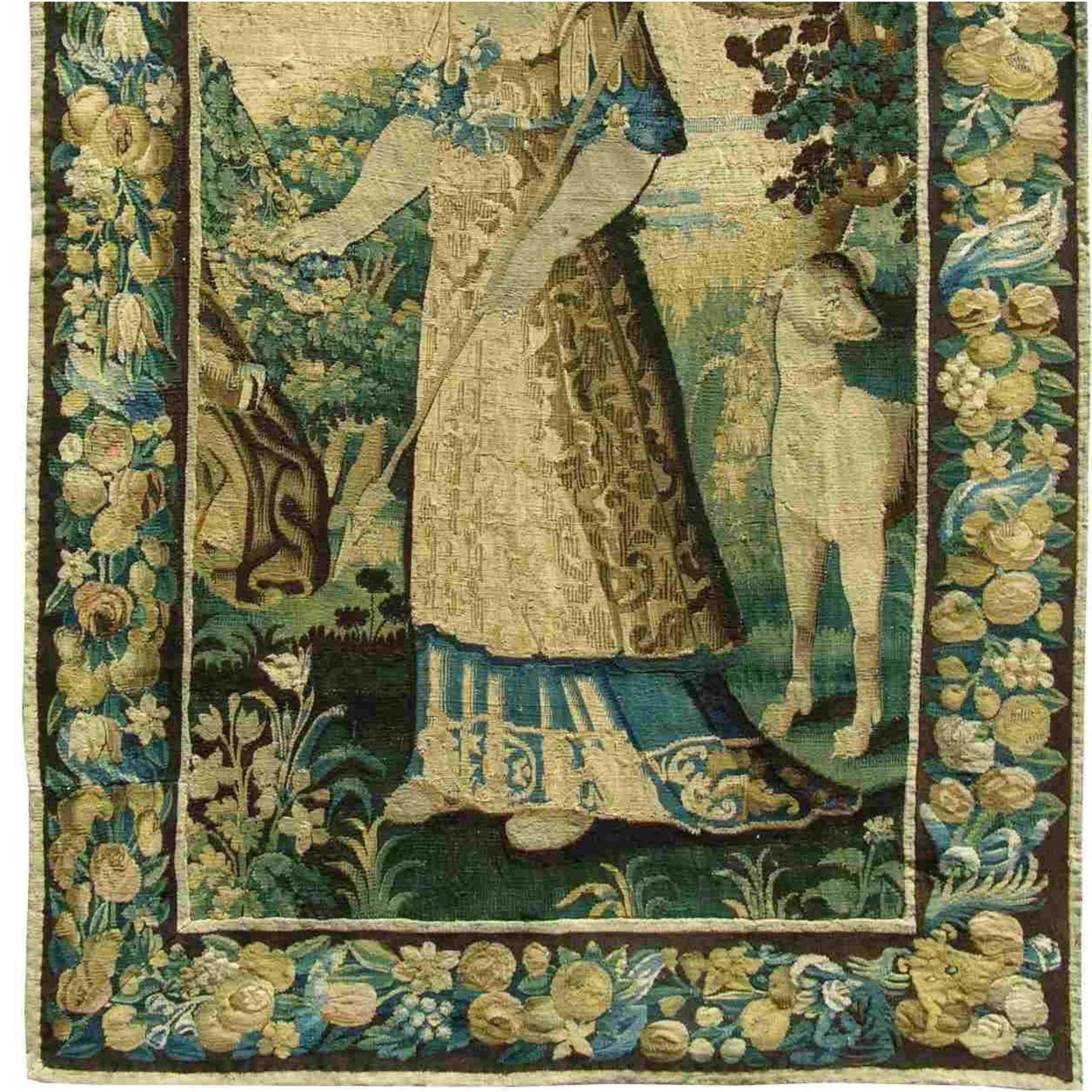 Unknown Antique 17th Century Flemish Tapestry 7'6