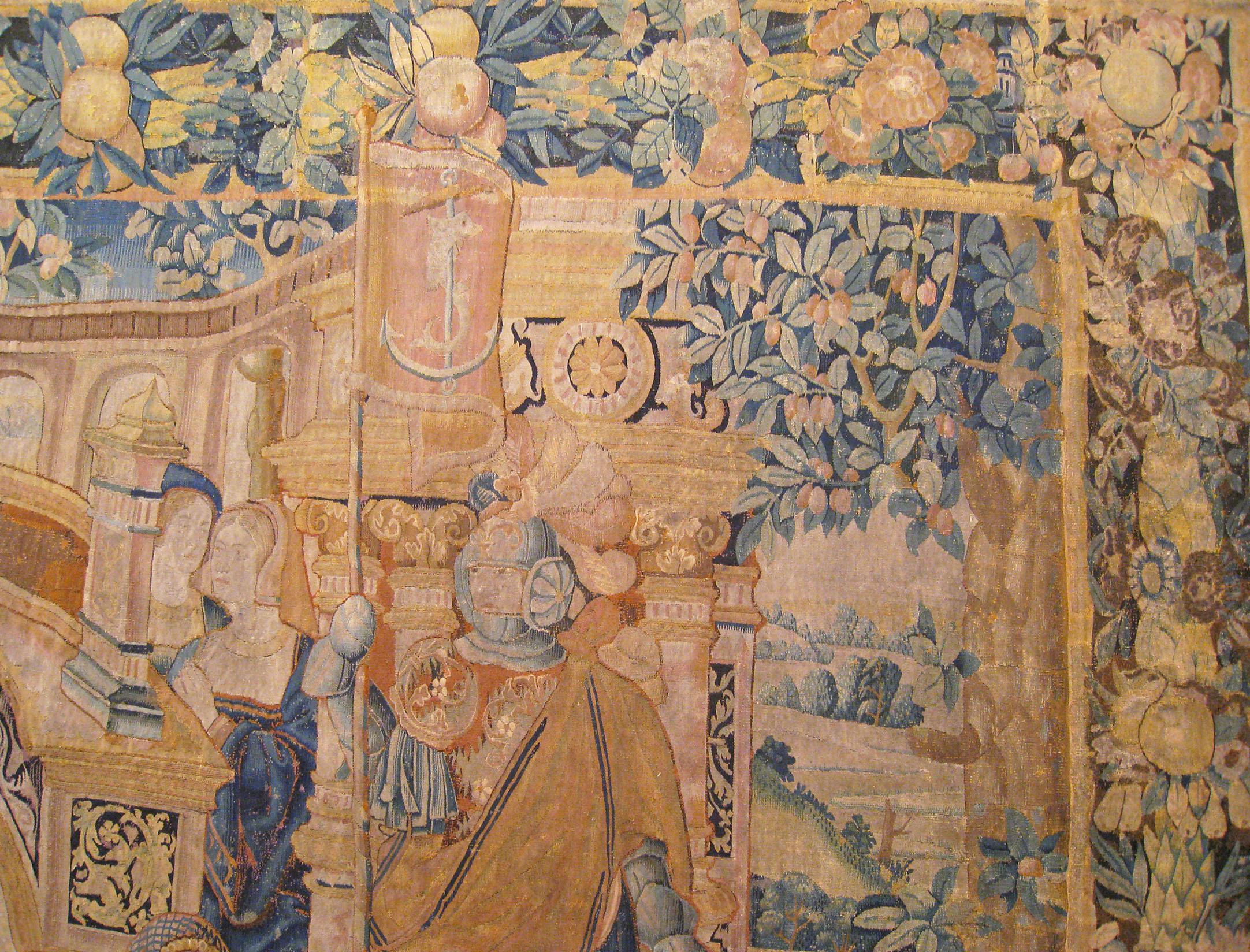 Ancienne tapisserie flamande du XVIIe siècle représentant les arts libéraux et les domaines du savoir en vente 3