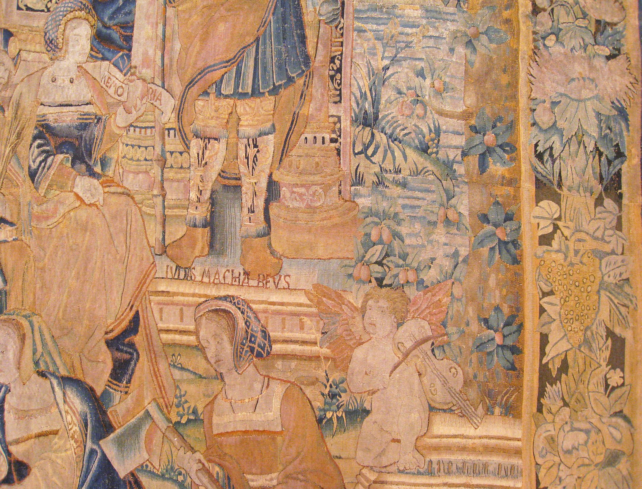 Laine Ancienne tapisserie flamande du XVIIe siècle représentant les arts libéraux et les domaines du savoir en vente