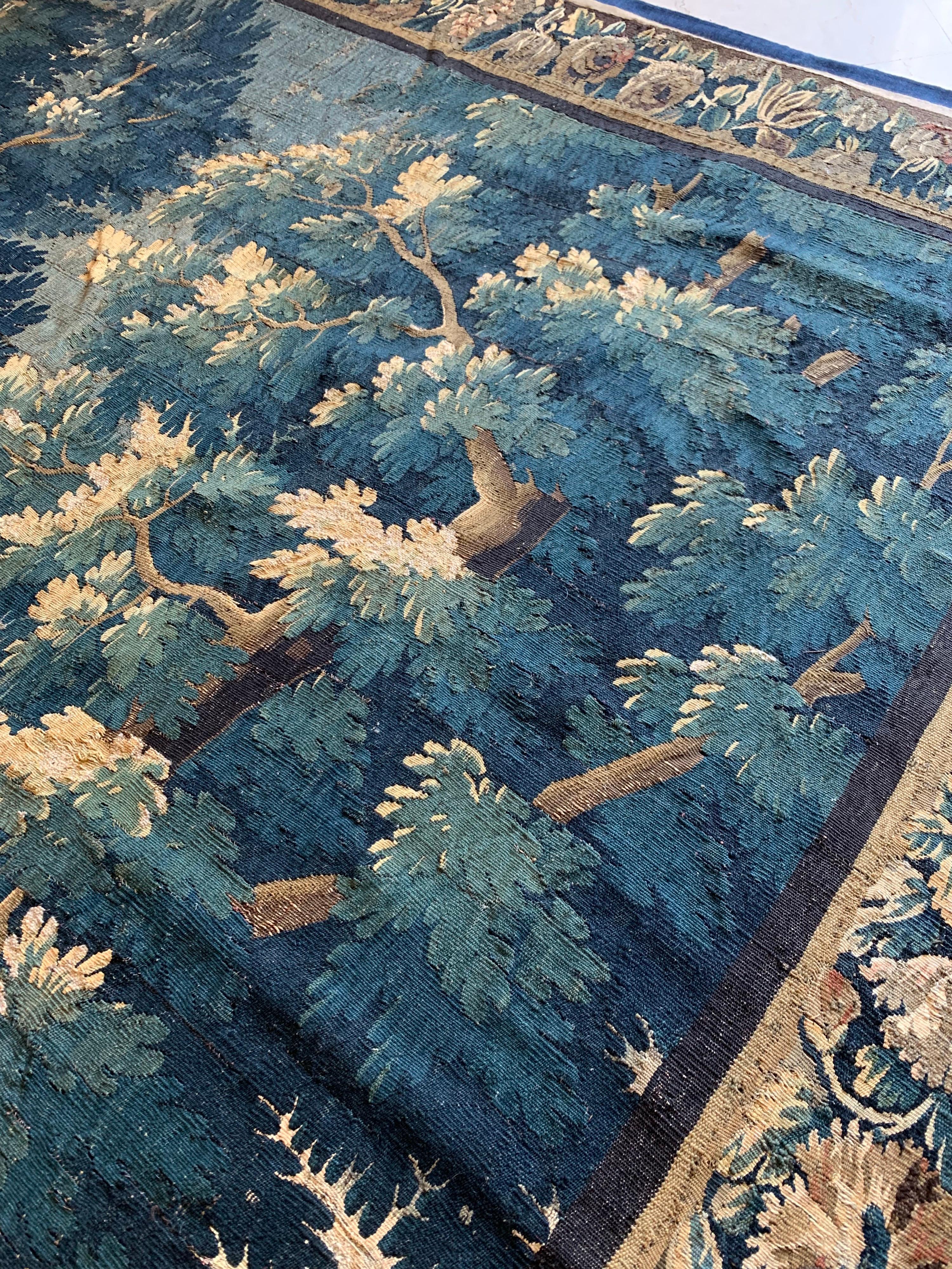 Antique 17th Century Flemish Verdure Landscape Tapestry For Sale 2