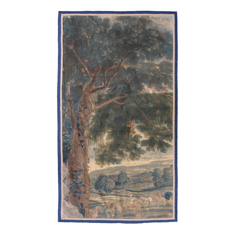 Antique 17th Century Flemish Verdure Landscape Tapestry